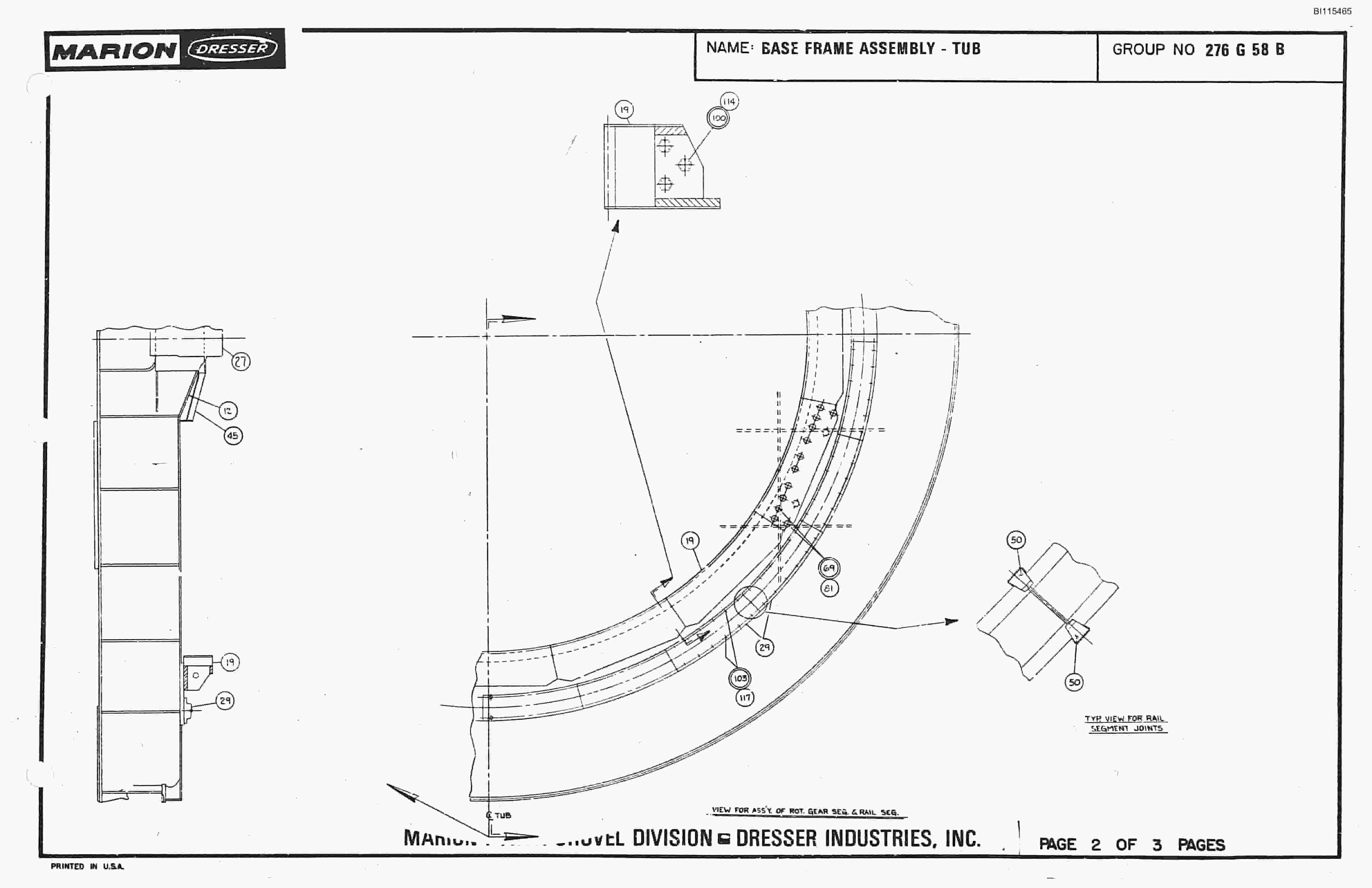 Bucyrus 8200 Parts Catalog BI115465-5