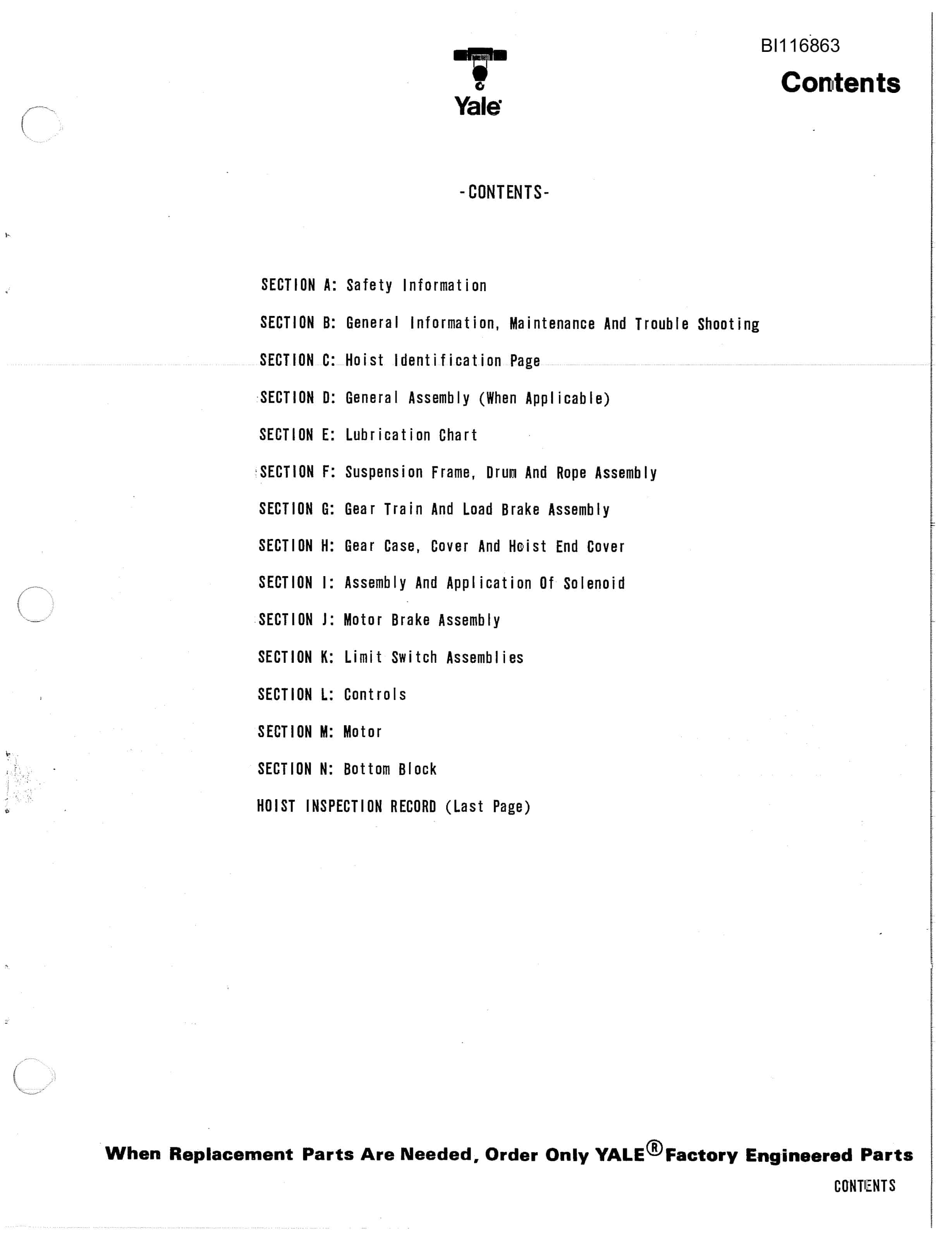 Bucyrus 8200 Parts Catalog BI116863-2