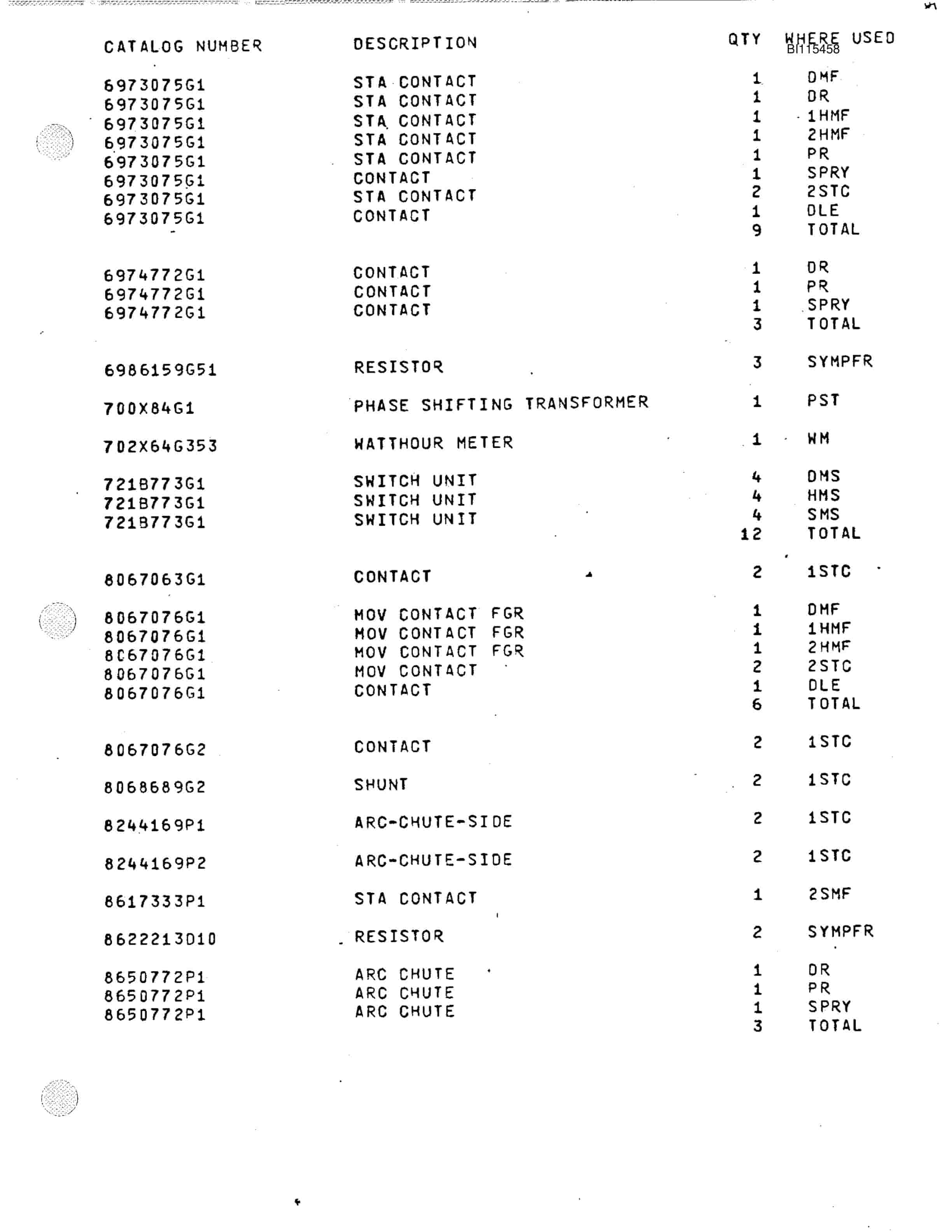 Bucyrus 8200 Shovel Parts Catalog BI115458-2