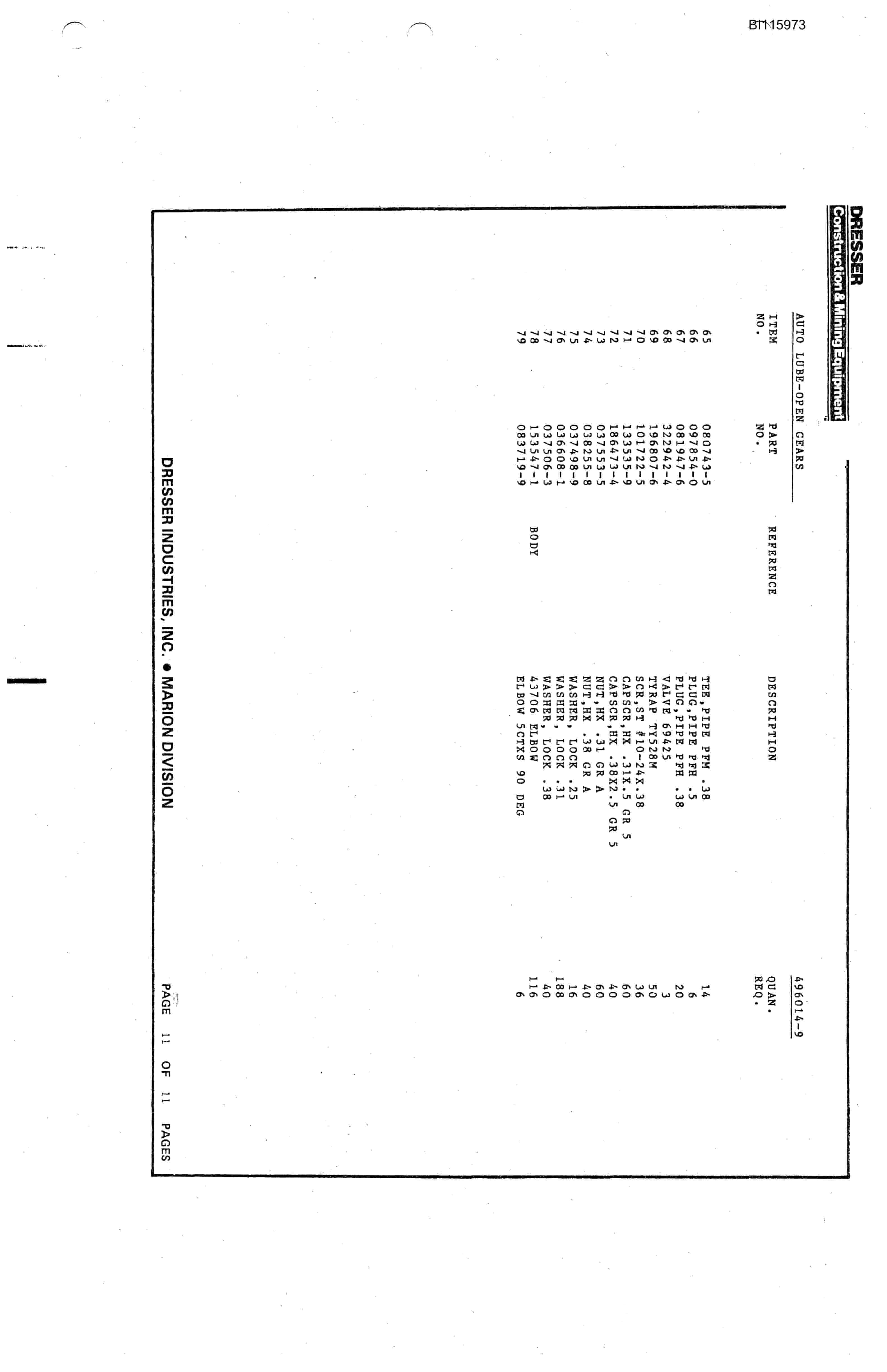 Bucyrus 8200 Technical Manual BI115973-2