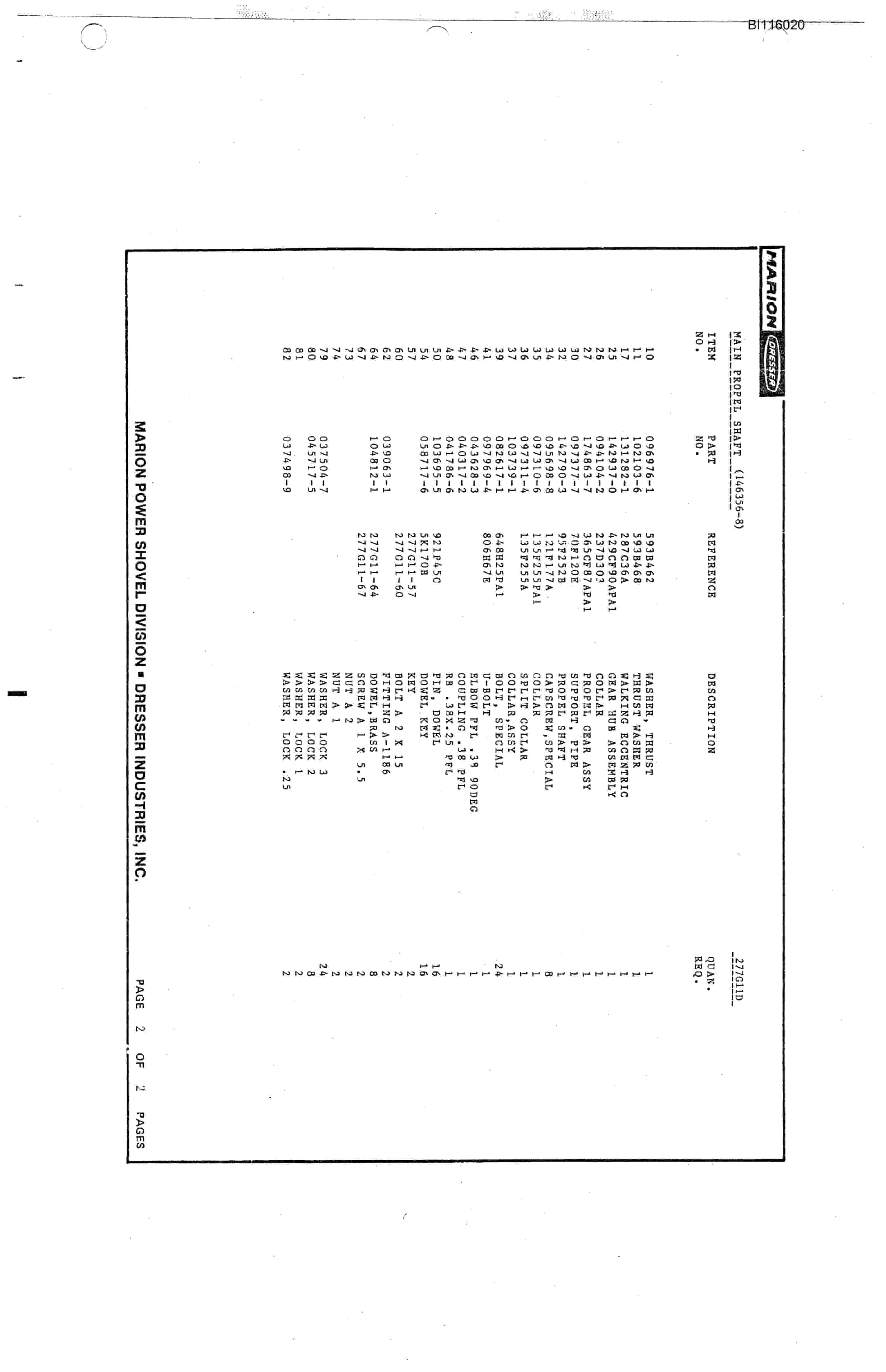 Bucyrus 8200 Technical Manual BI116020-5