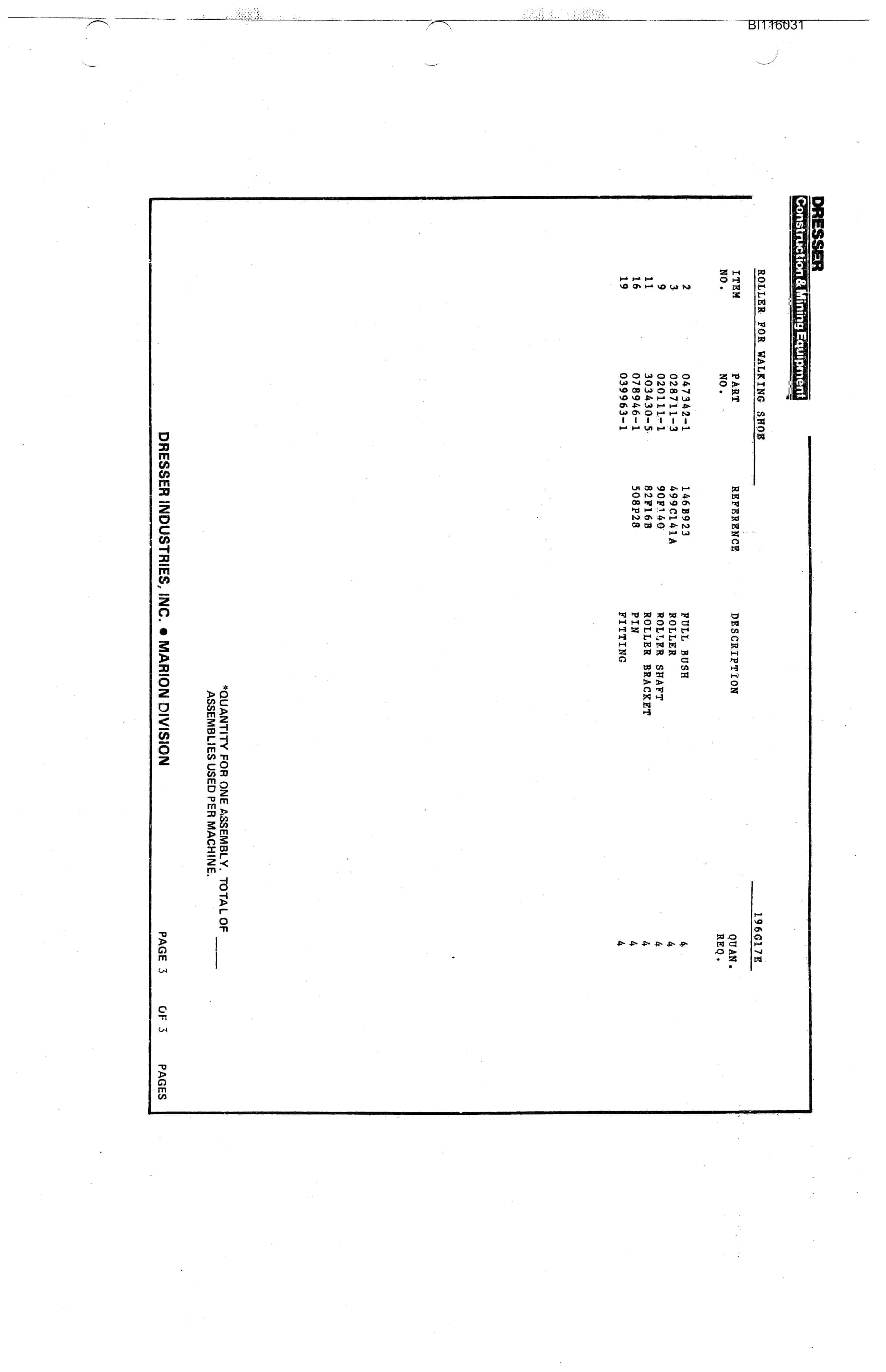 Bucyrus 8200 Technical Manual BI116031-3