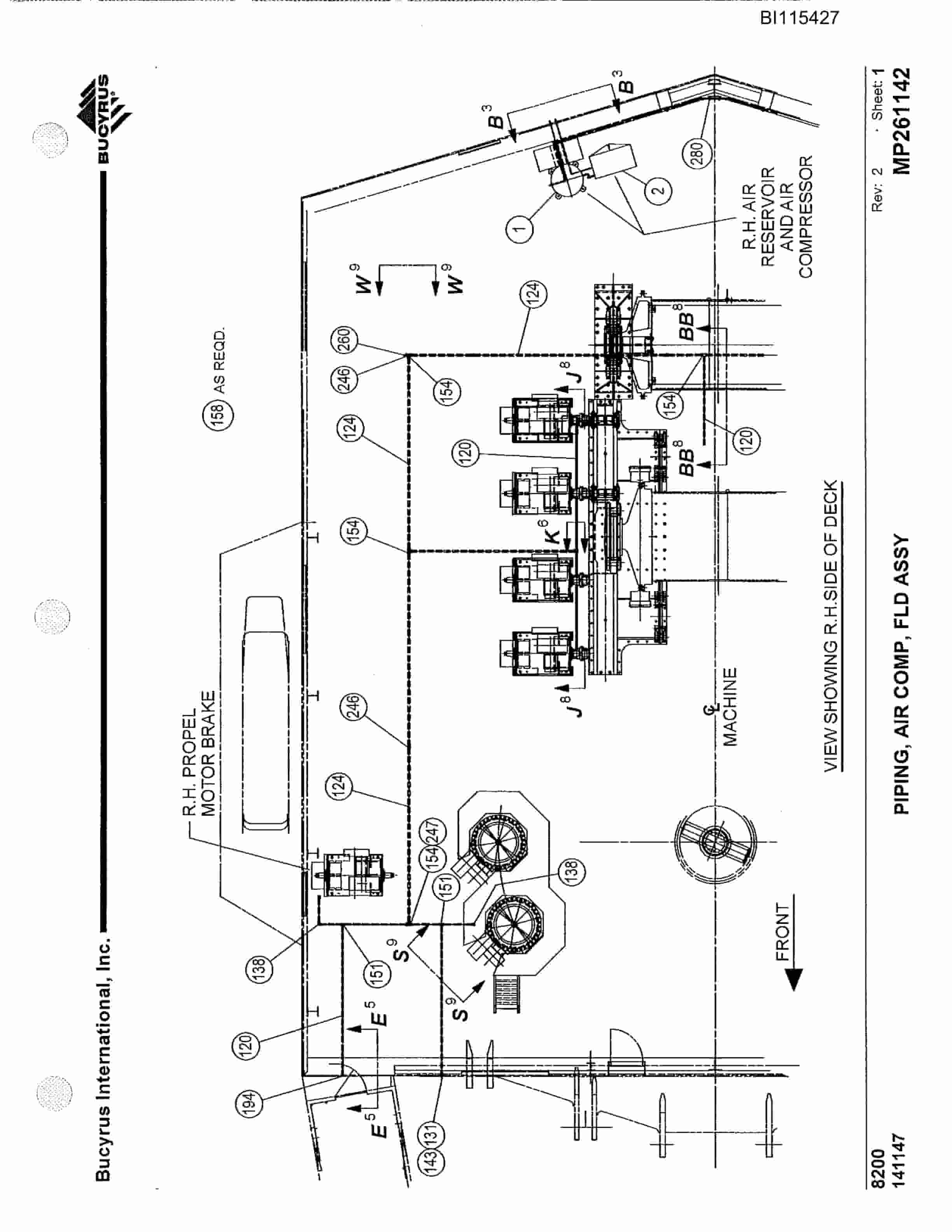 Bucyrus 8200 Walking Dragline Parts Catalog BI115427-2