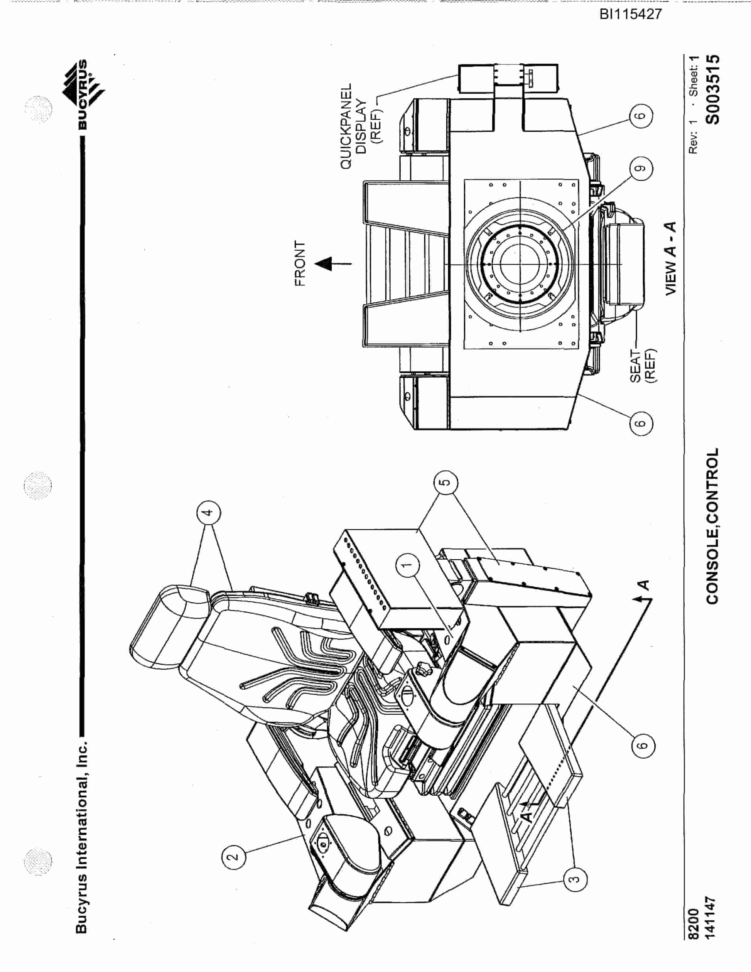 Bucyrus 8200 Walking Dragline Parts Catalog BI115427-4