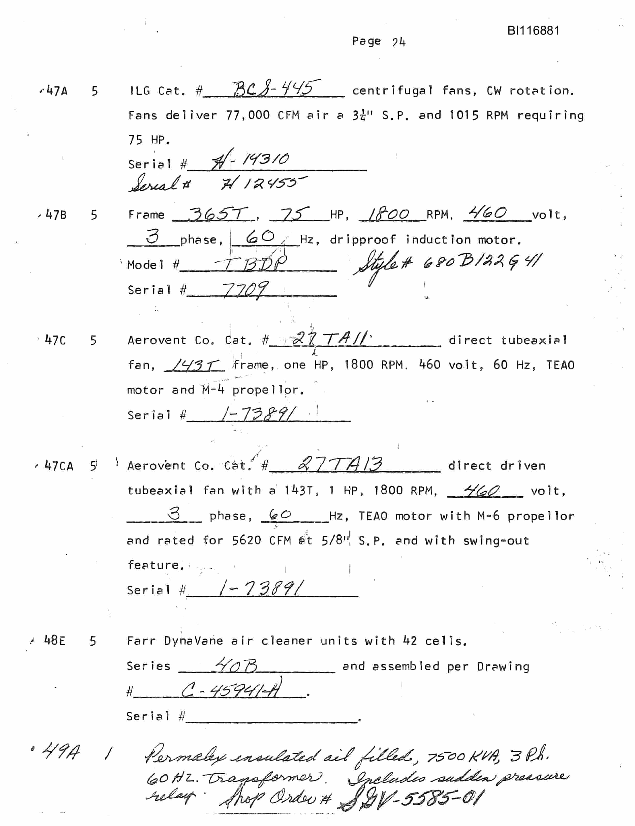 Bucyrus 8200 Walking Dragline Parts Catalog BI116881-2