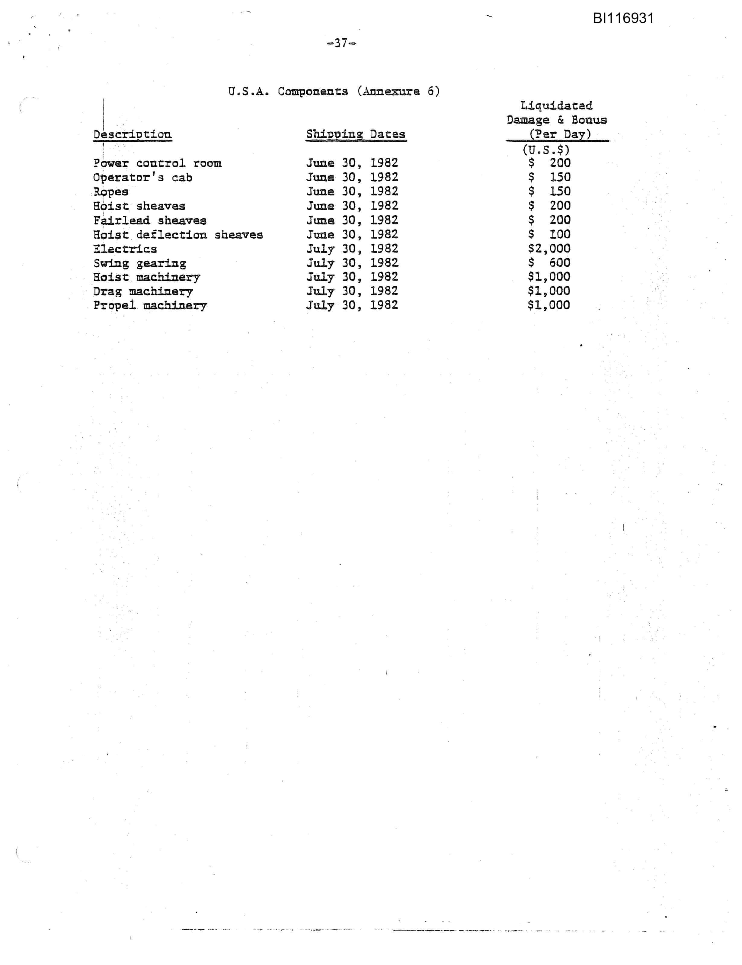 Bucyrus 8200 Walking Dragline Parts Catalog BI116931-4