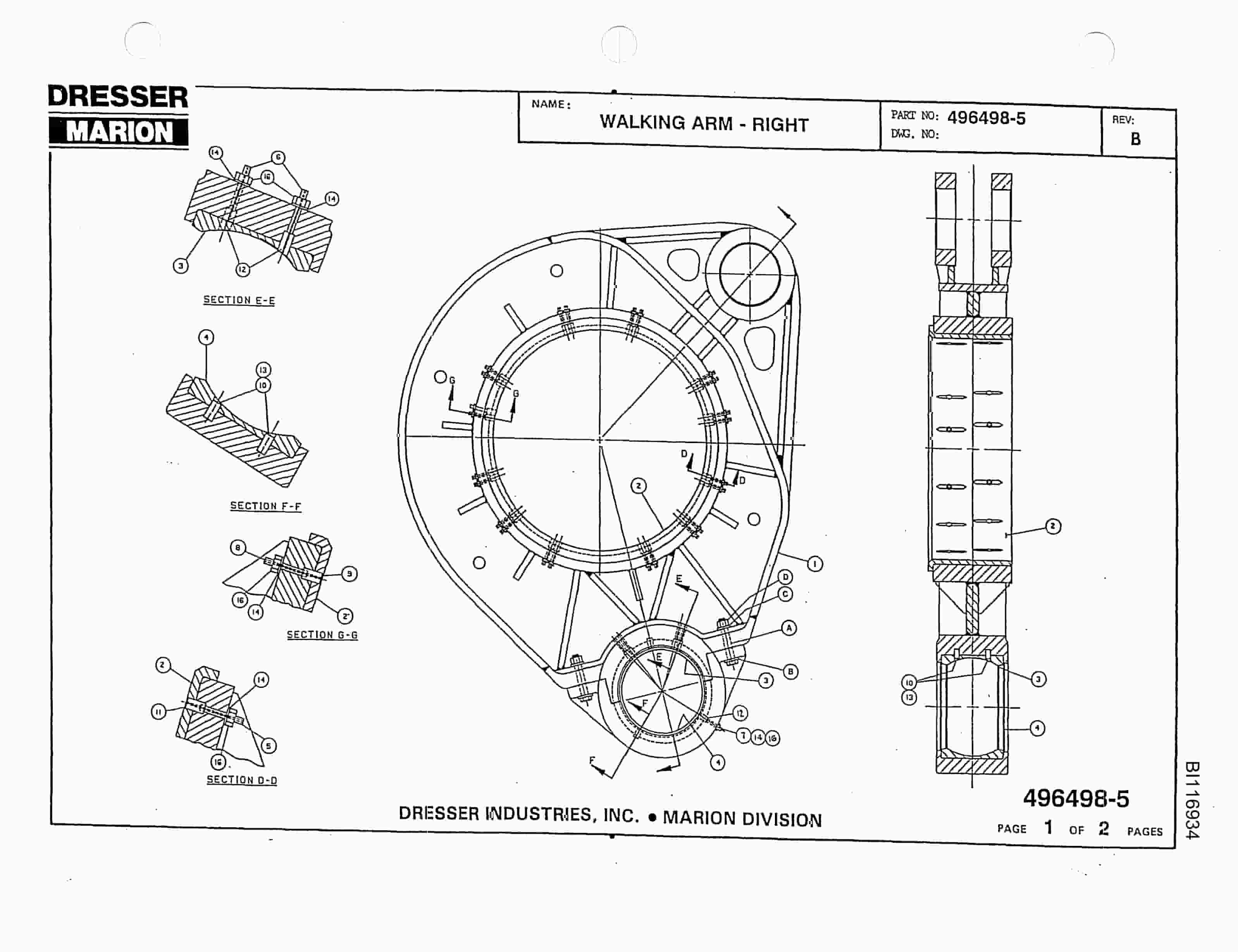 Bucyrus 8200 Walking Dragline Parts Catalog BI116934 Vol 1-4
