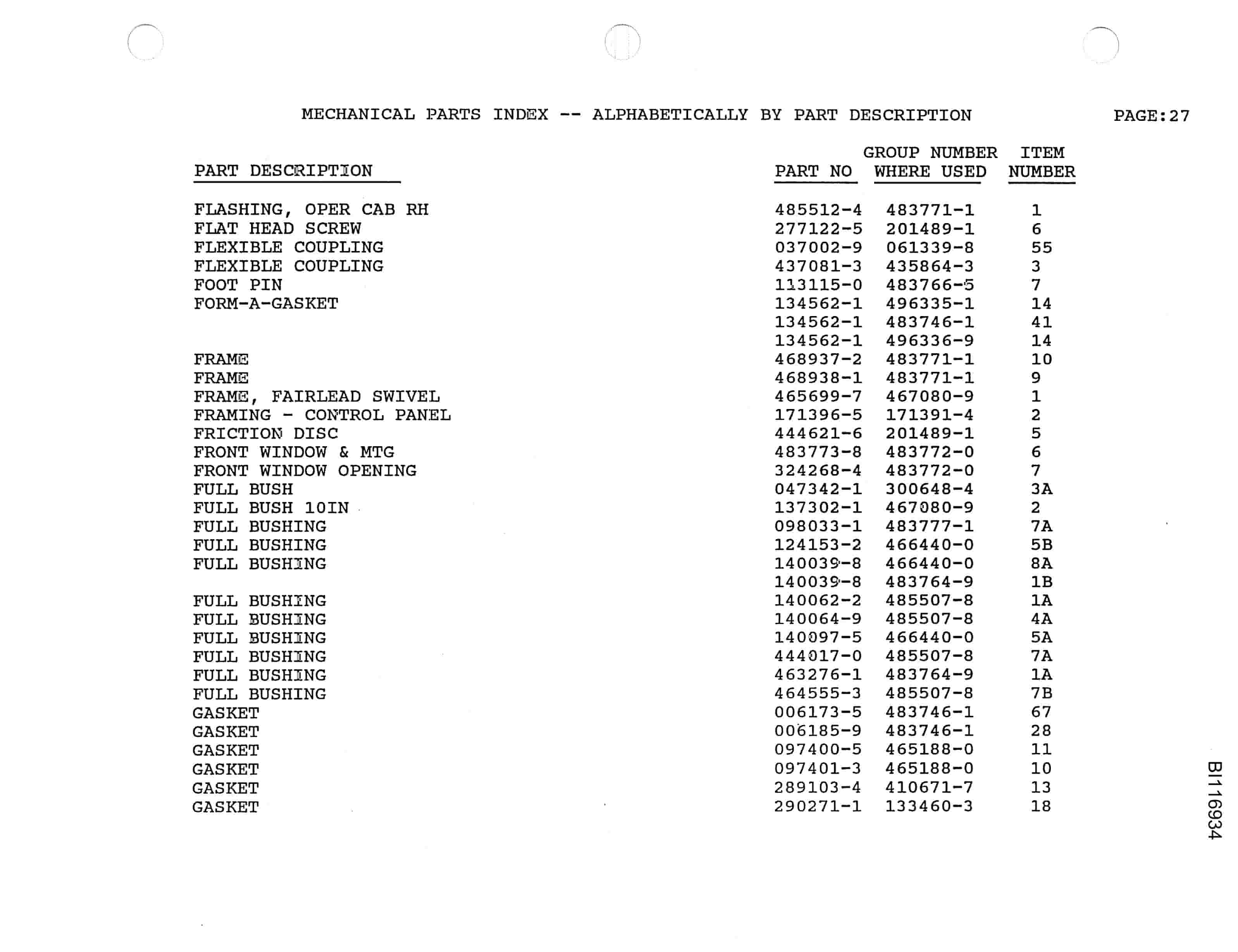 Bucyrus 8200 Walking Dragline Parts Catalog BI116934 Vol 2-5