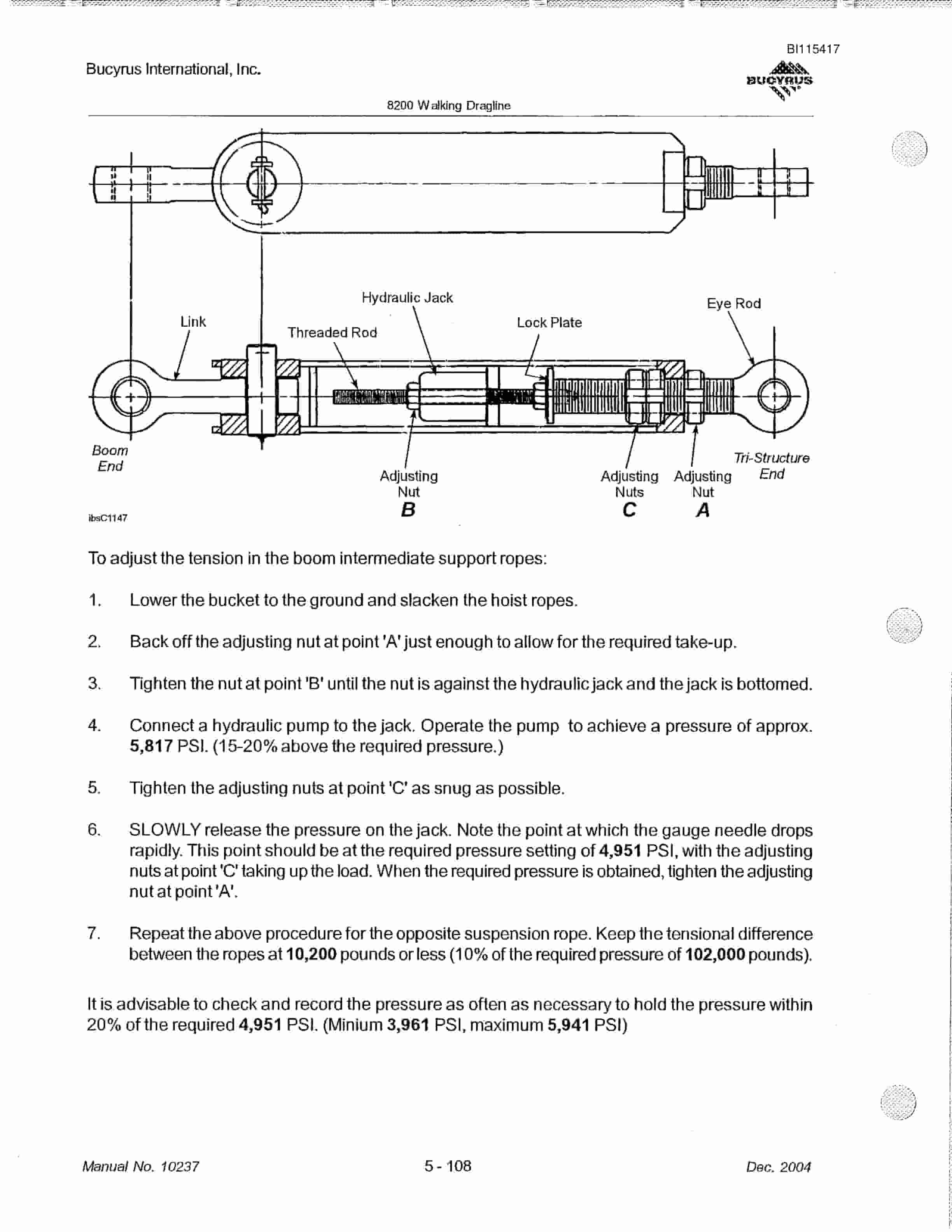 Bucyrus 8200 Walking Dragline Technical Manual BI115417-4