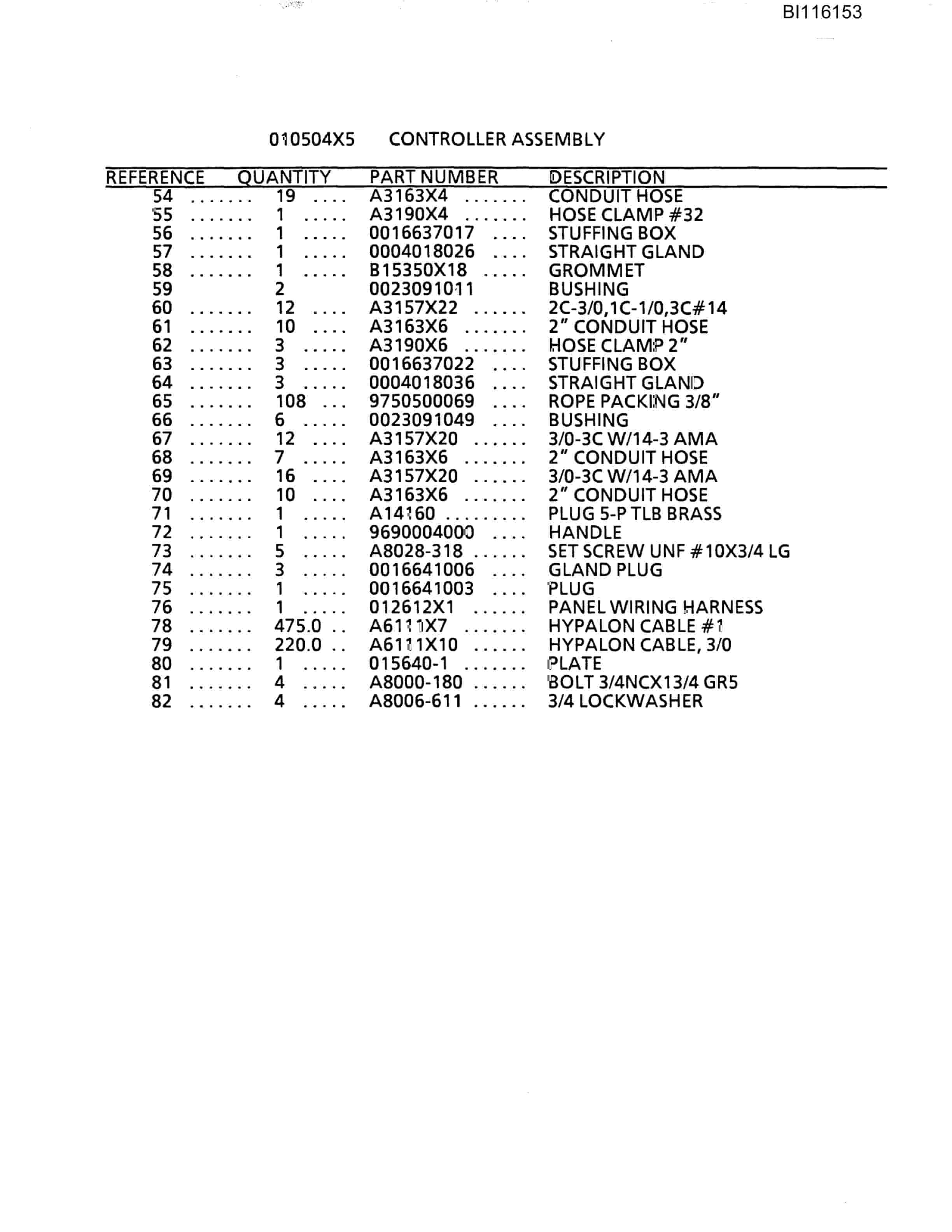 Bucyrus 828B Parts Catalog BI116153-2