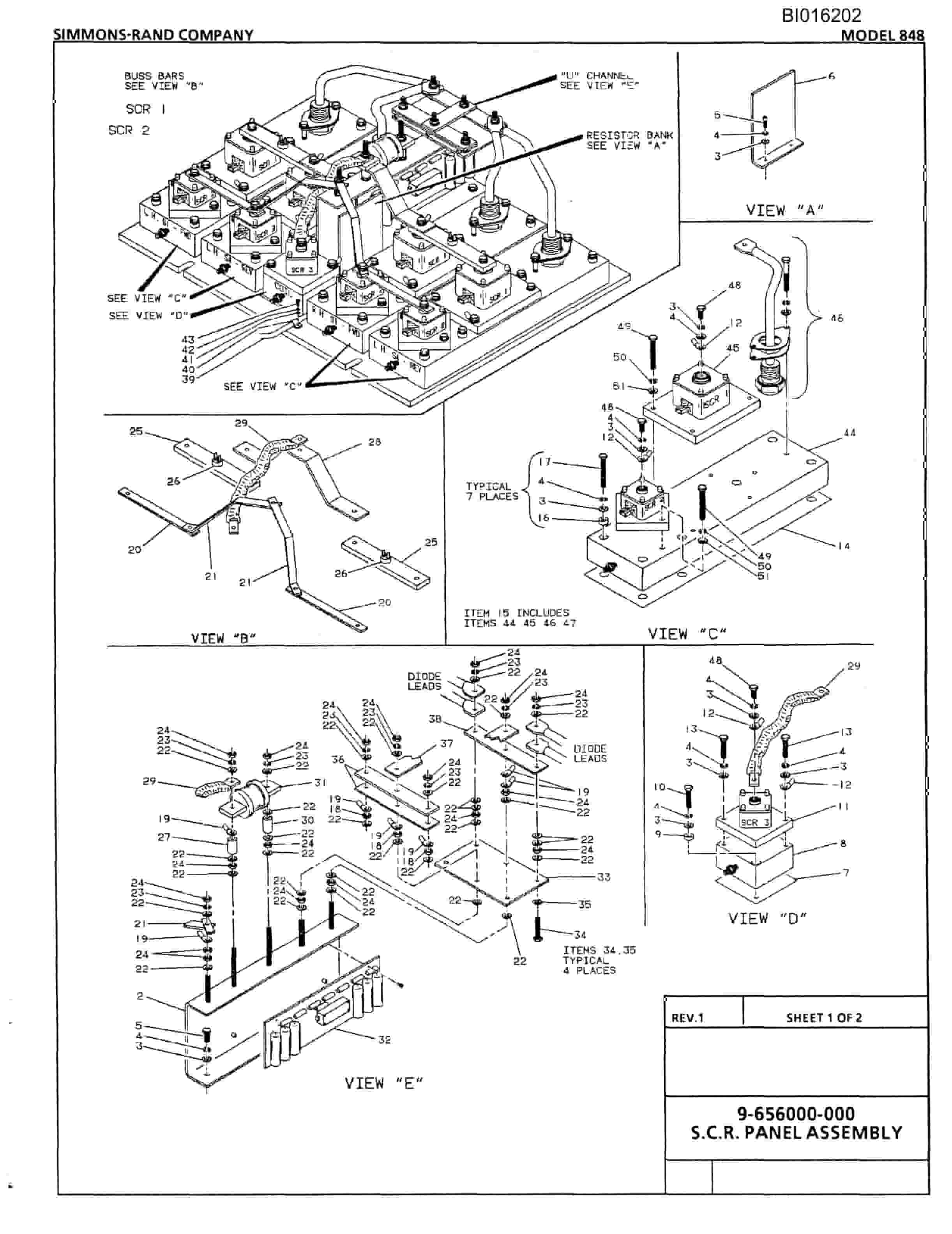 Bucyrus 848 Parts Catalog BI016202-2