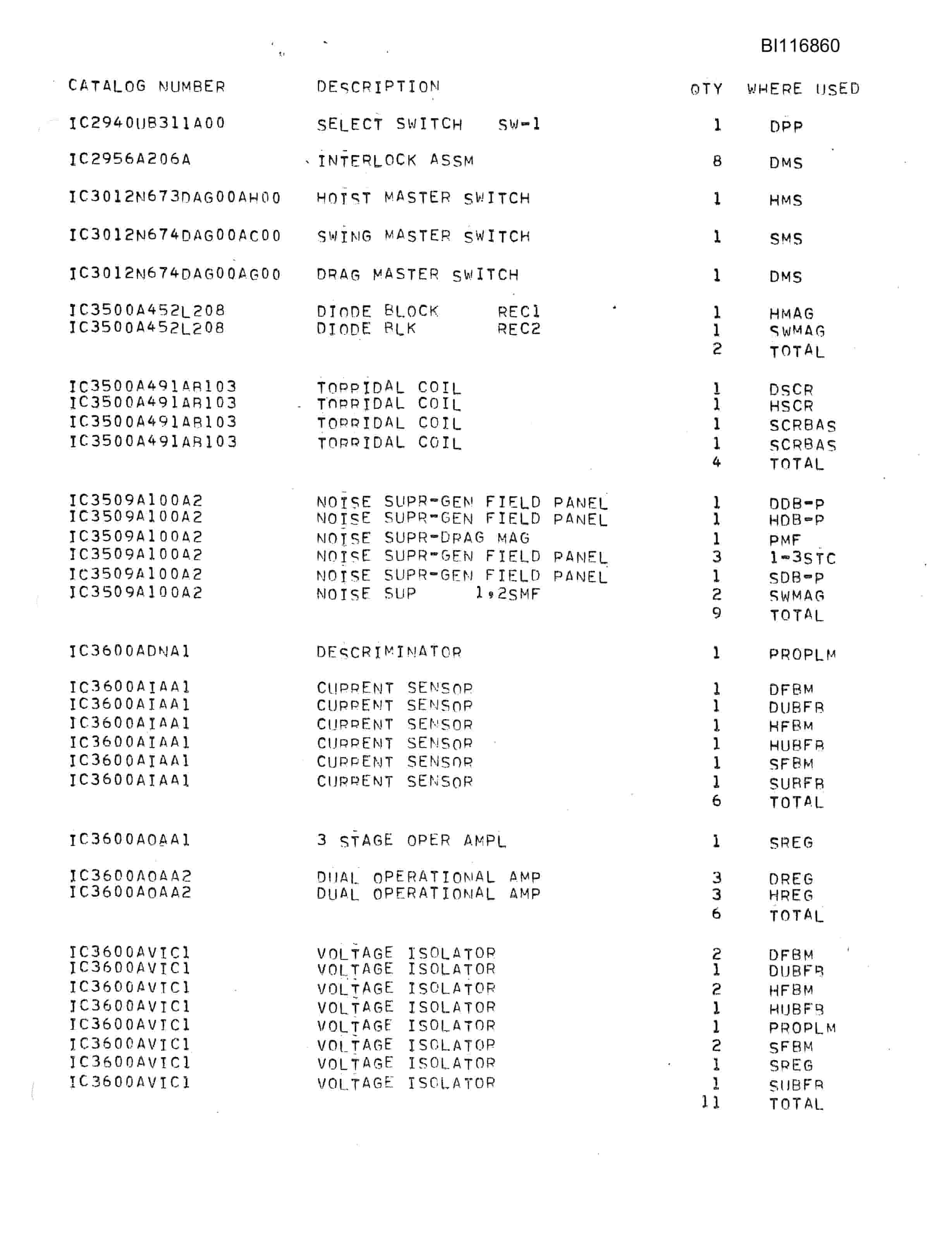 Bucyrus 8750 Dragline Parts Catalog BI116860-4