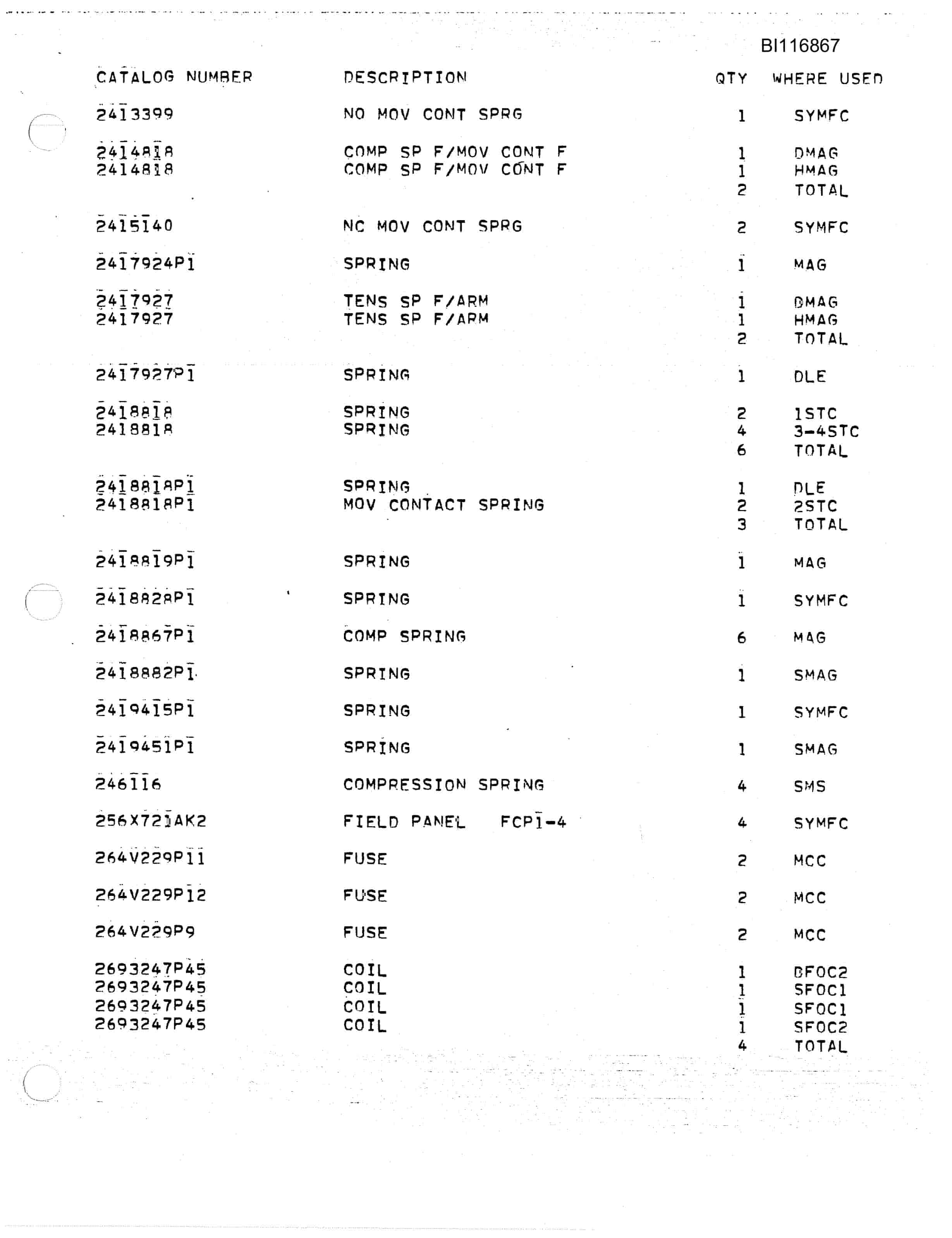 Bucyrus 8750 Dragline Parts Catalog BI116867-4