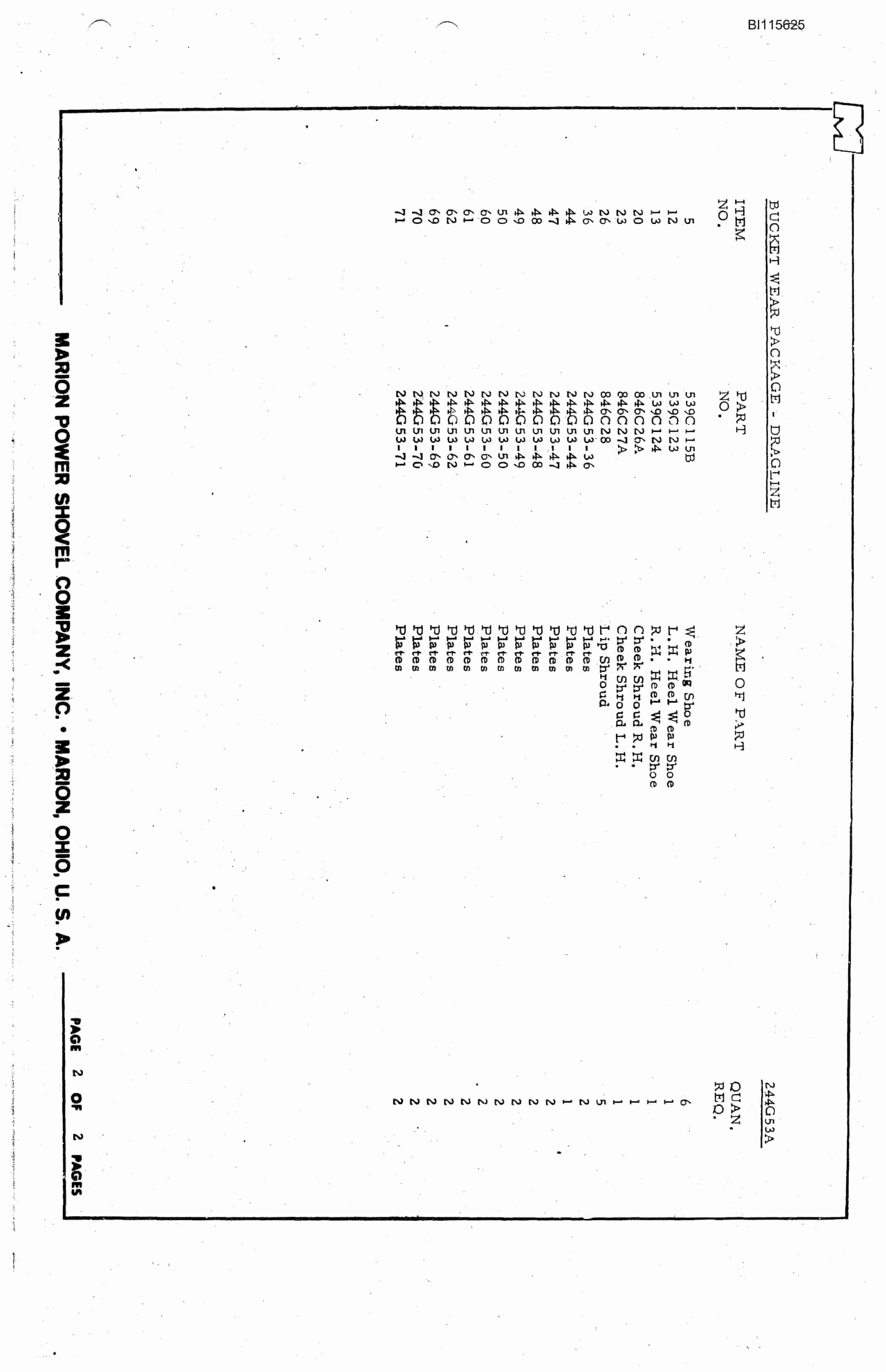 Bucyrus 8750 Technical Manual BI115625-4