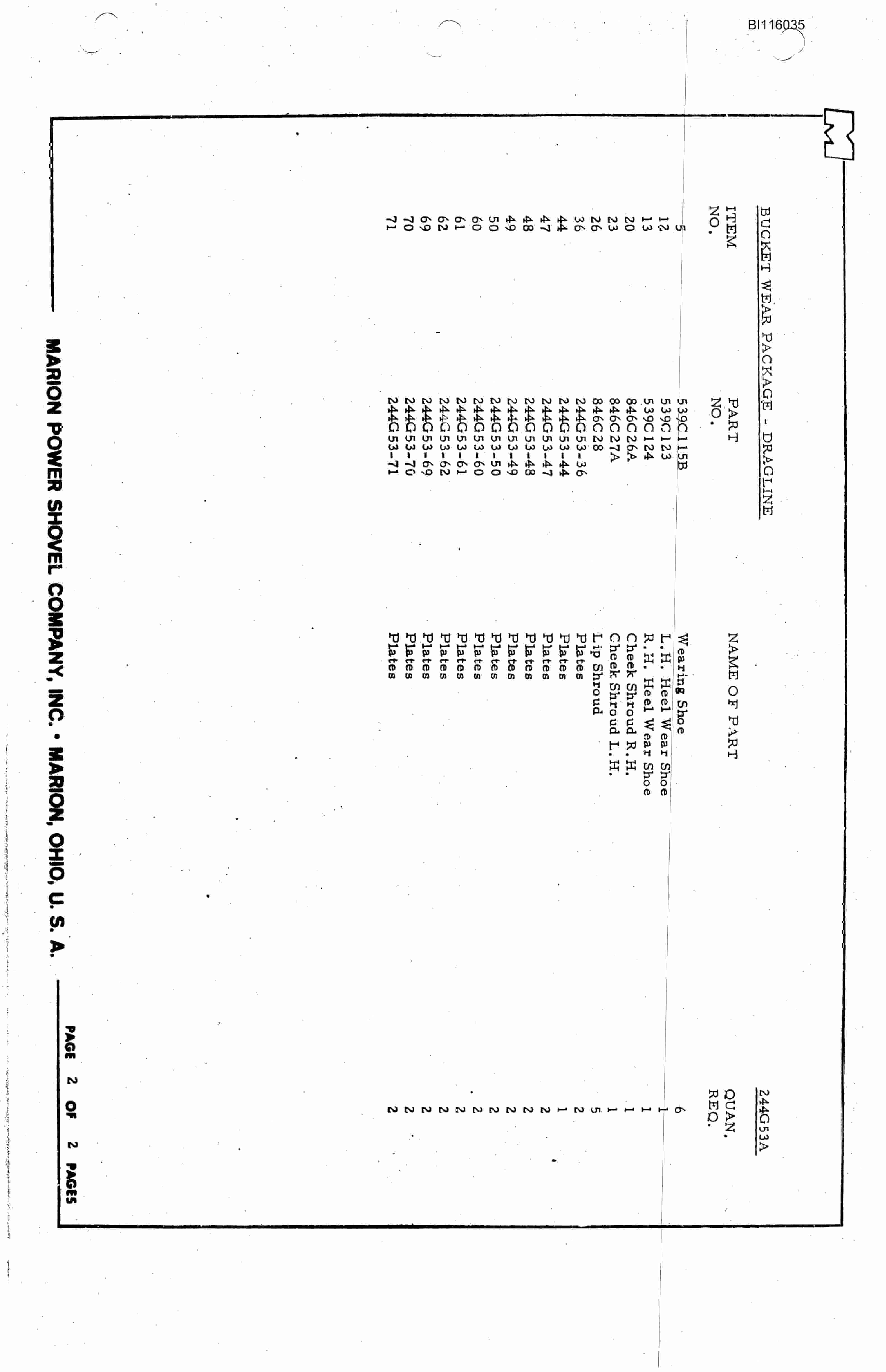 Bucyrus 8750 Technical Manual BI116035-4