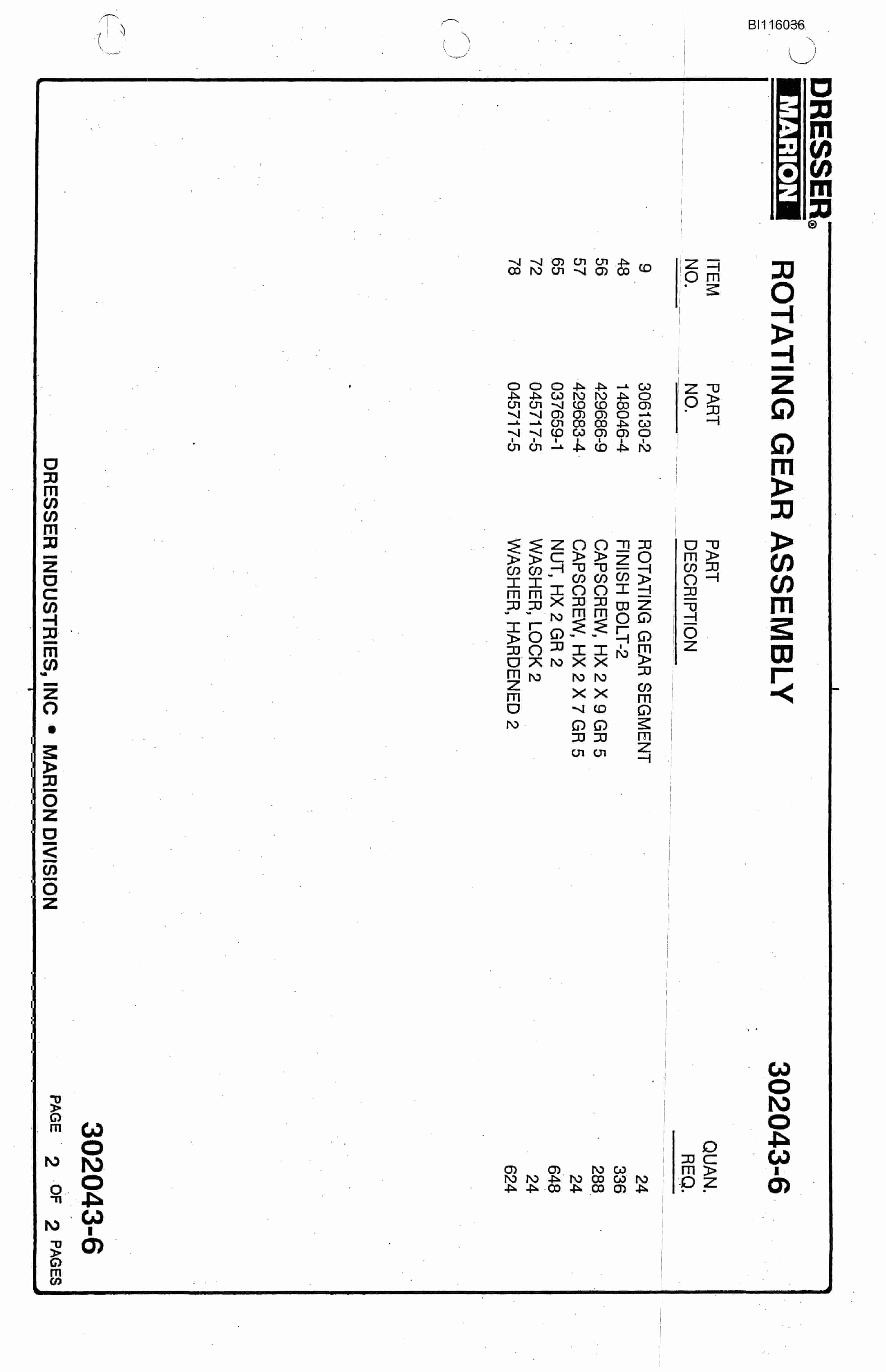 Bucyrus 8750 Technical Manual BI116036-2