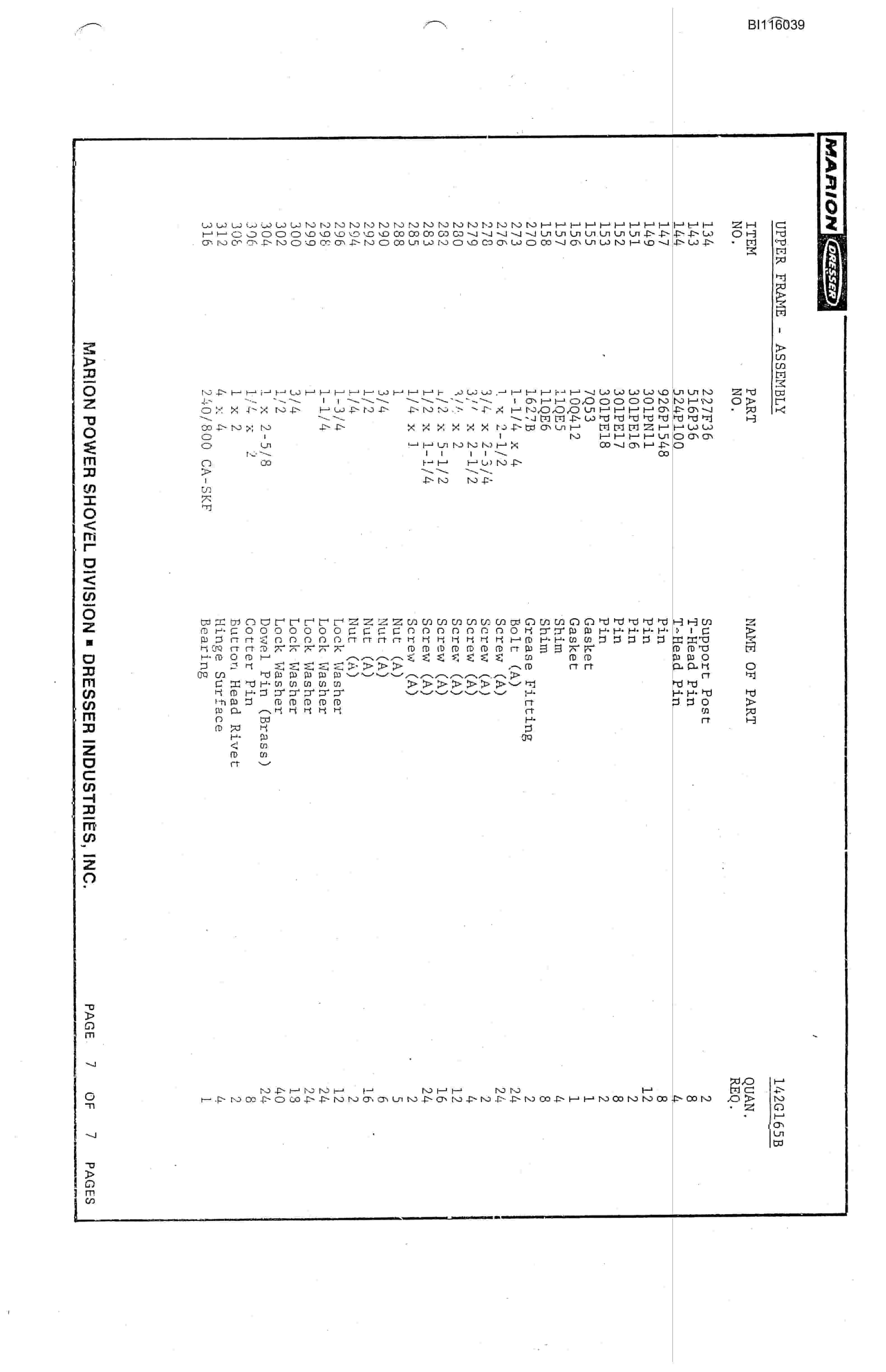 Bucyrus 8750 Technical Manual BI116039-3