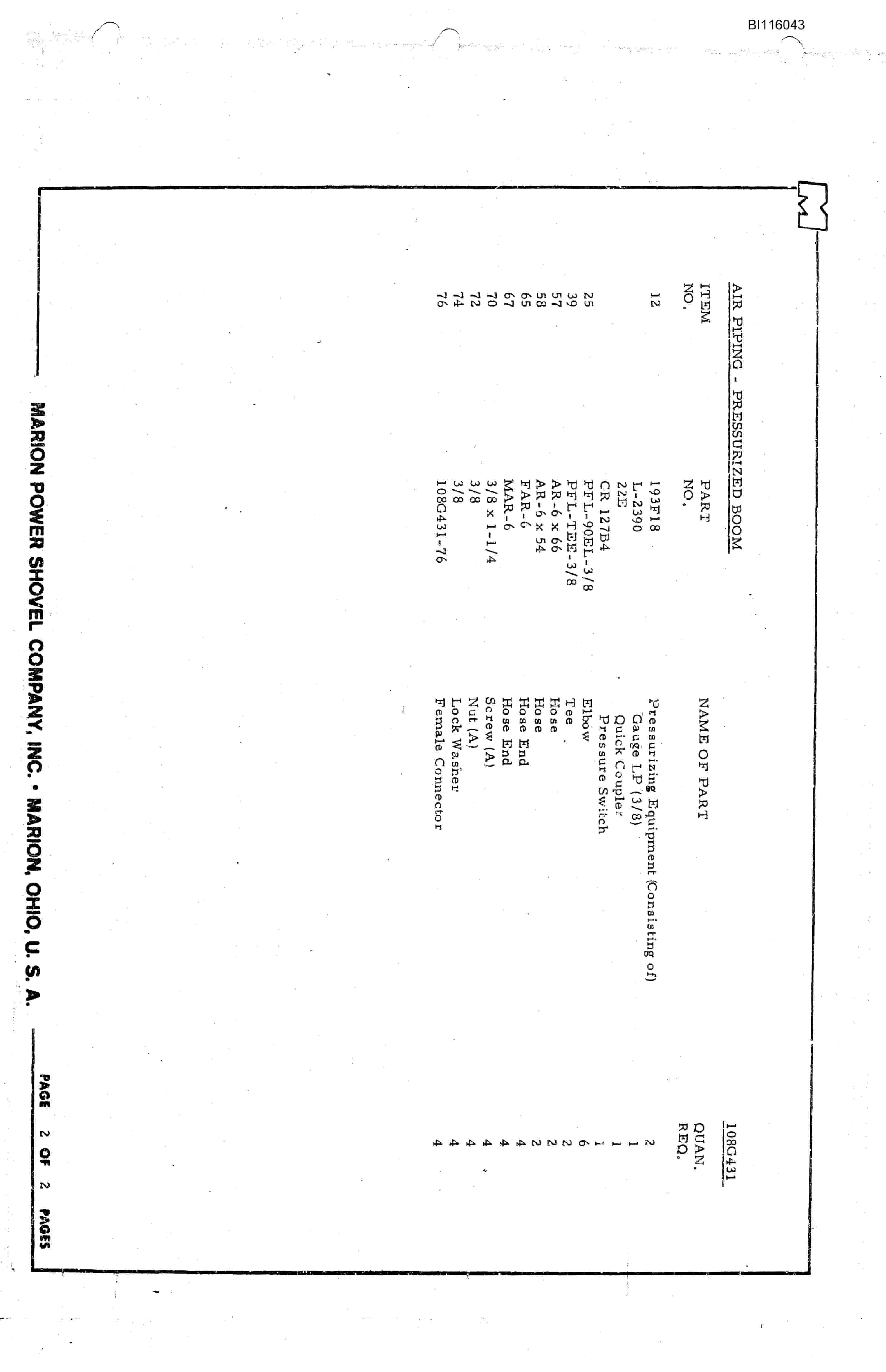 Bucyrus 8750 Technical Manual BI116043-3