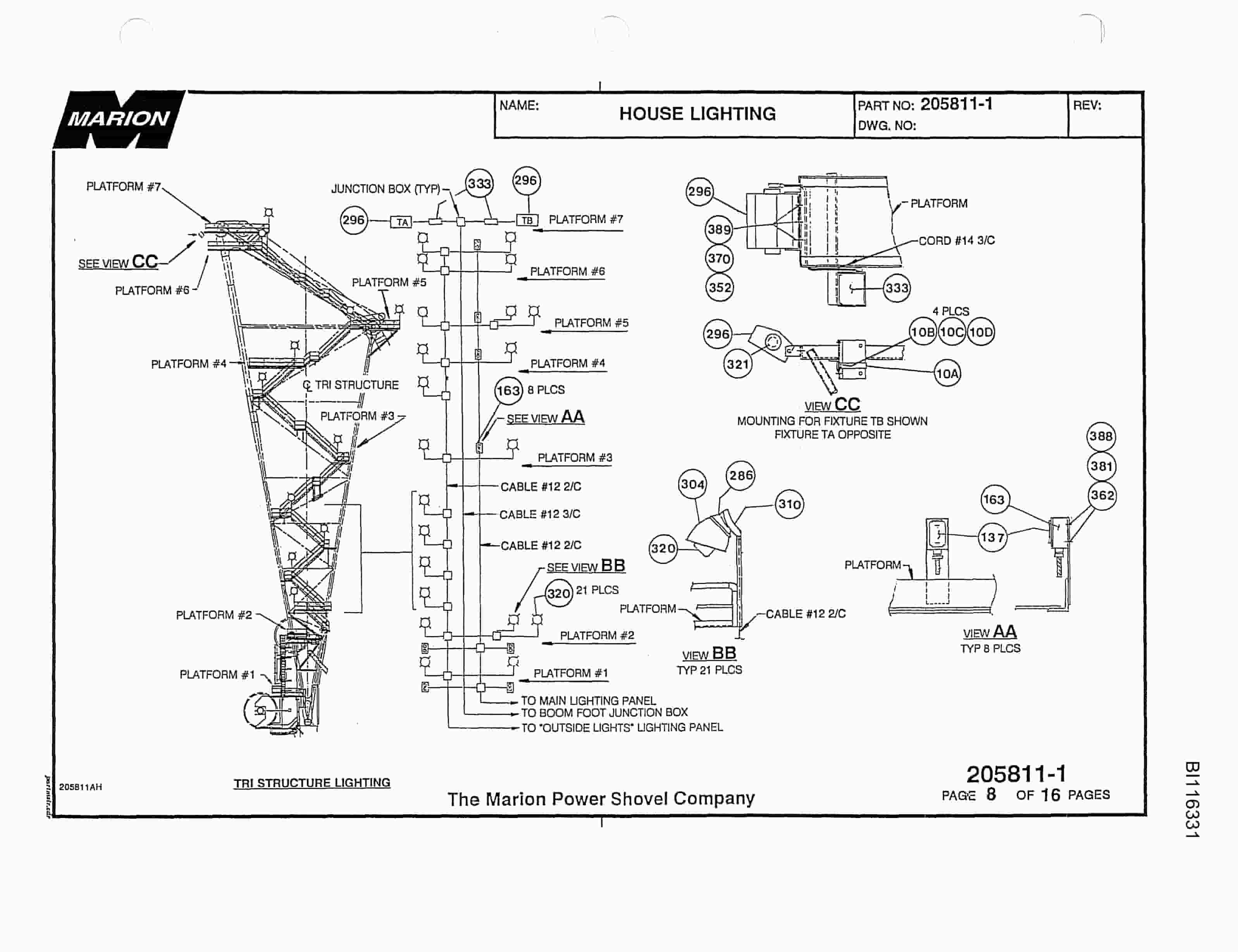 Bucyrus 8750 Walking Dragline Parts Catalog BI116331 Vol 1-3