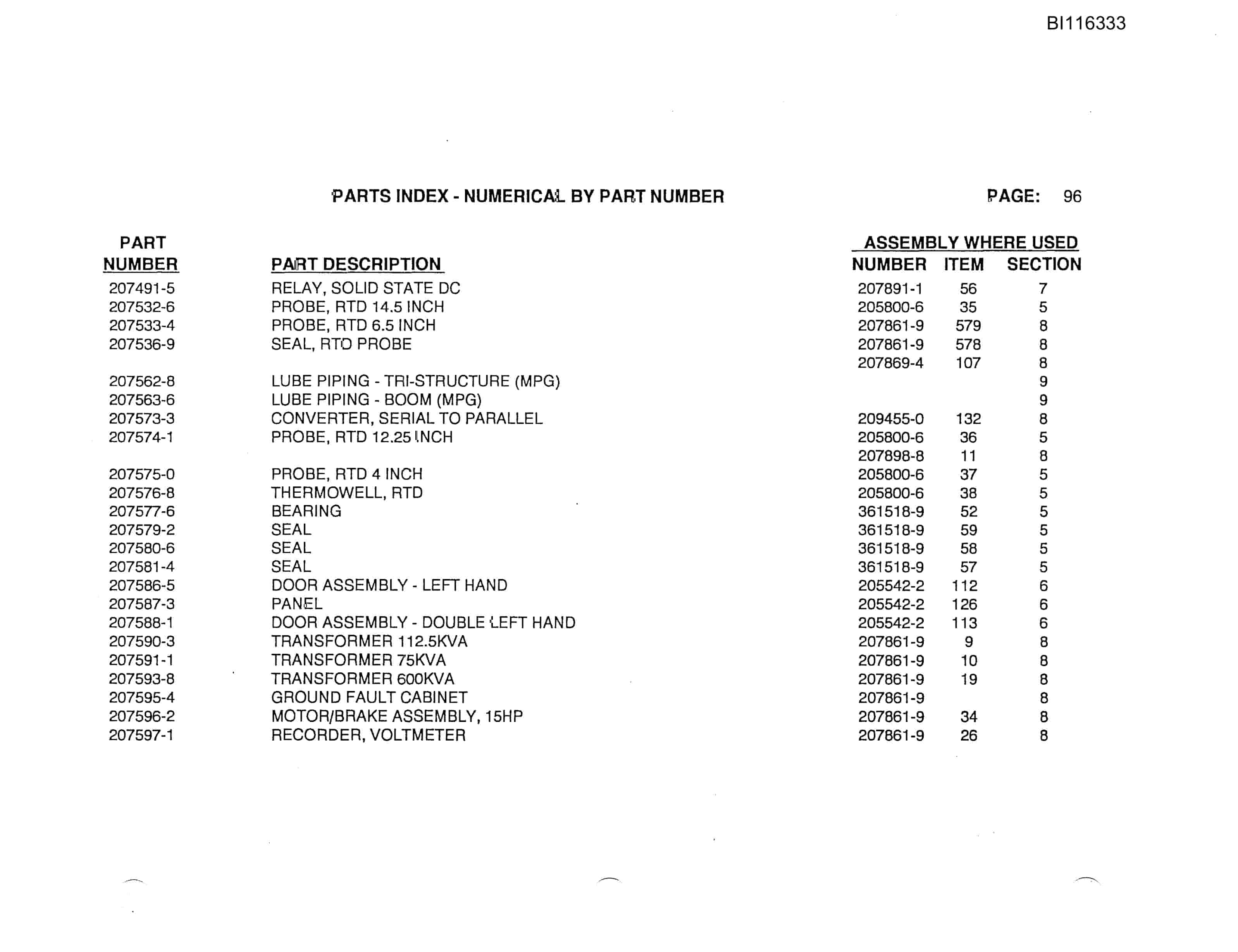 Bucyrus 8750 Walking Dragline Parts Catalog BI116333 Vol 3-3