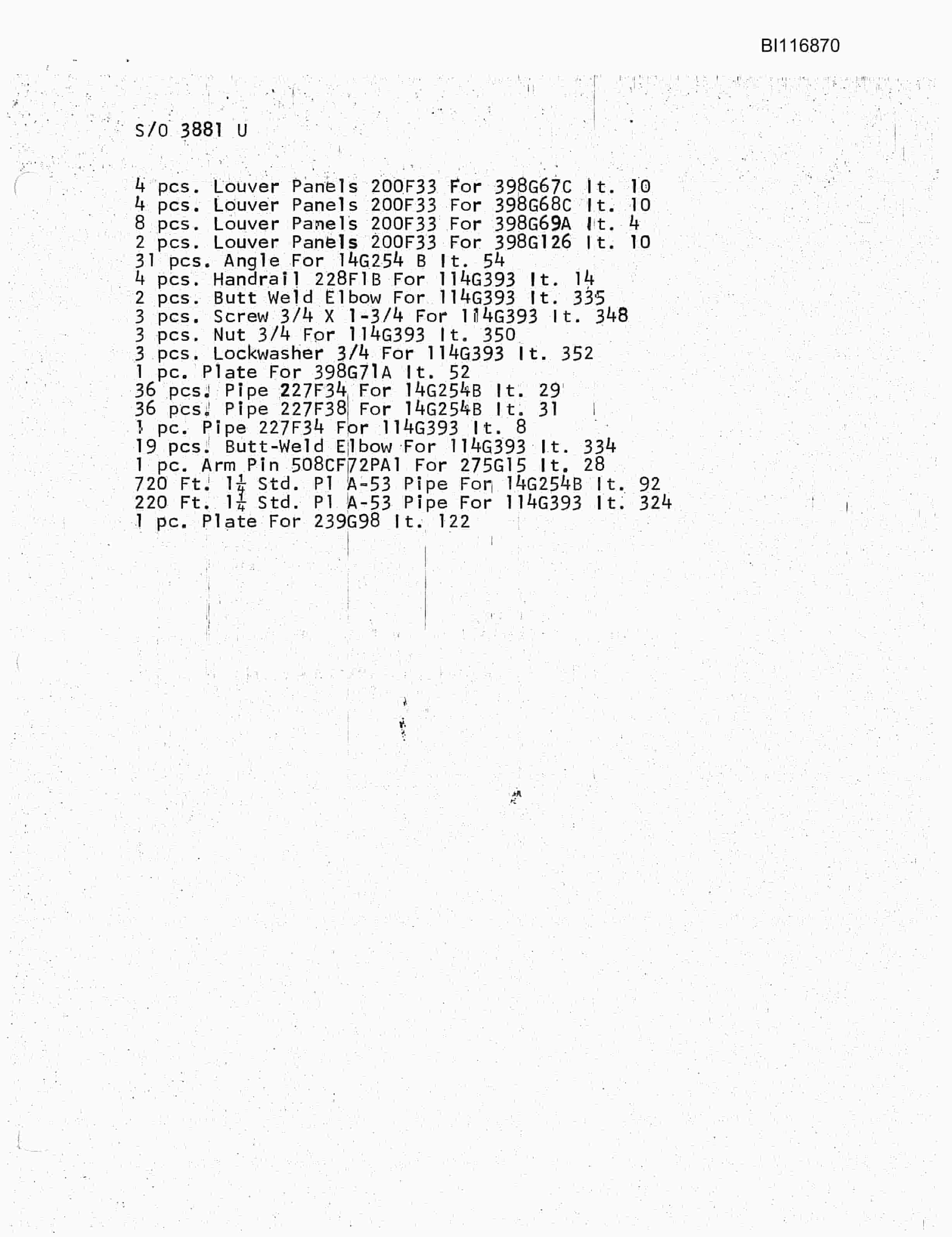 Bucyrus 8750 Walking Dragline Parts Catalog BI116870-4