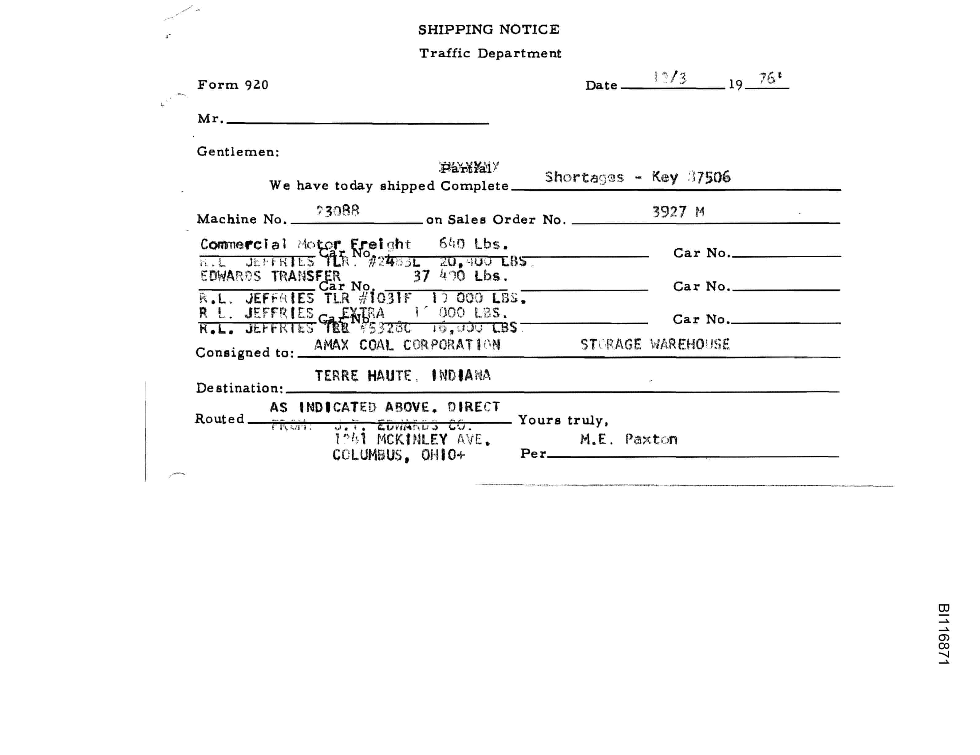 Bucyrus 8750 Walking Dragline Parts Catalog BI116871-5