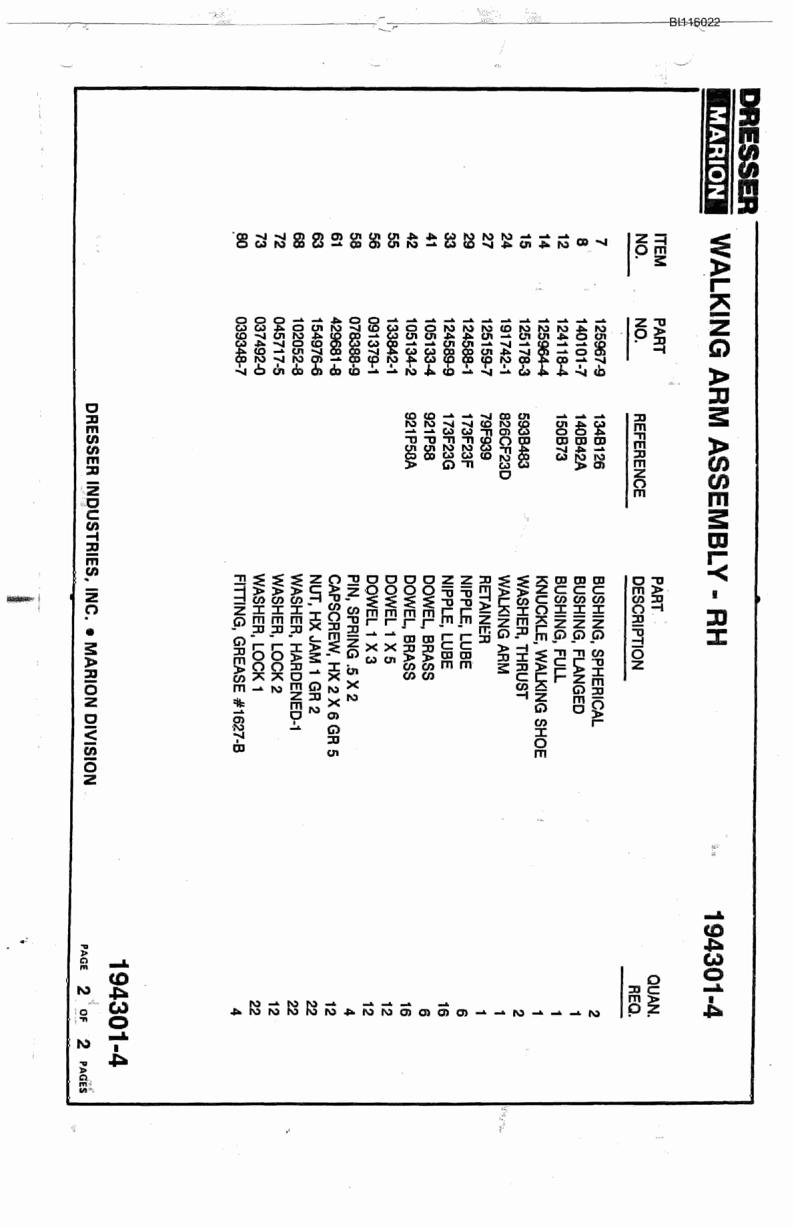 Bucyrus 8750 Walking Dragline Technical Manual BI116022-3