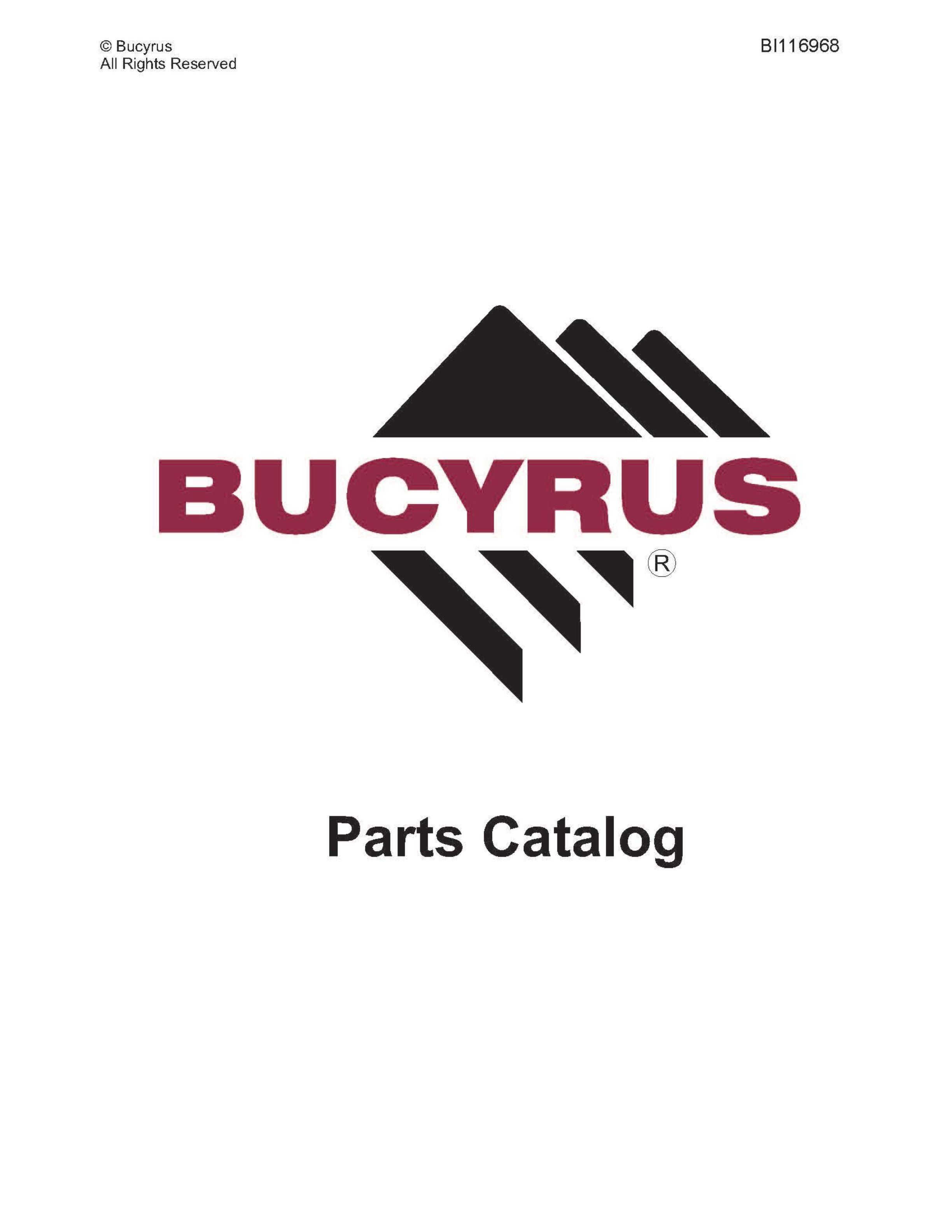 Bucyrus 9W Walking Excavator Parts Catalog BI116968