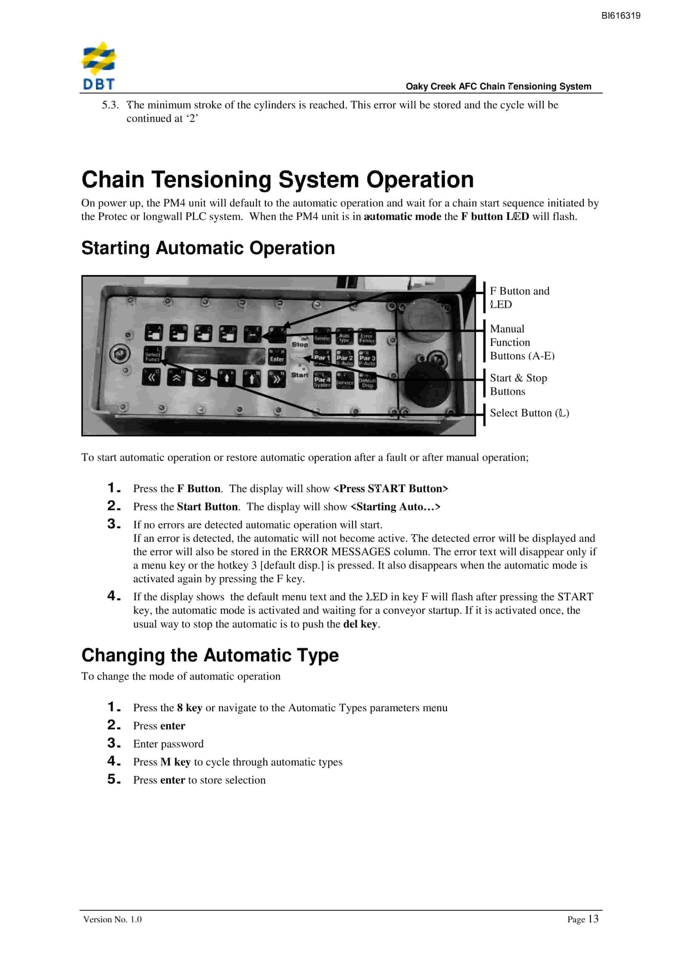 Bucyrus AFC Chain Tensioning System Technical Manual BI616319-2