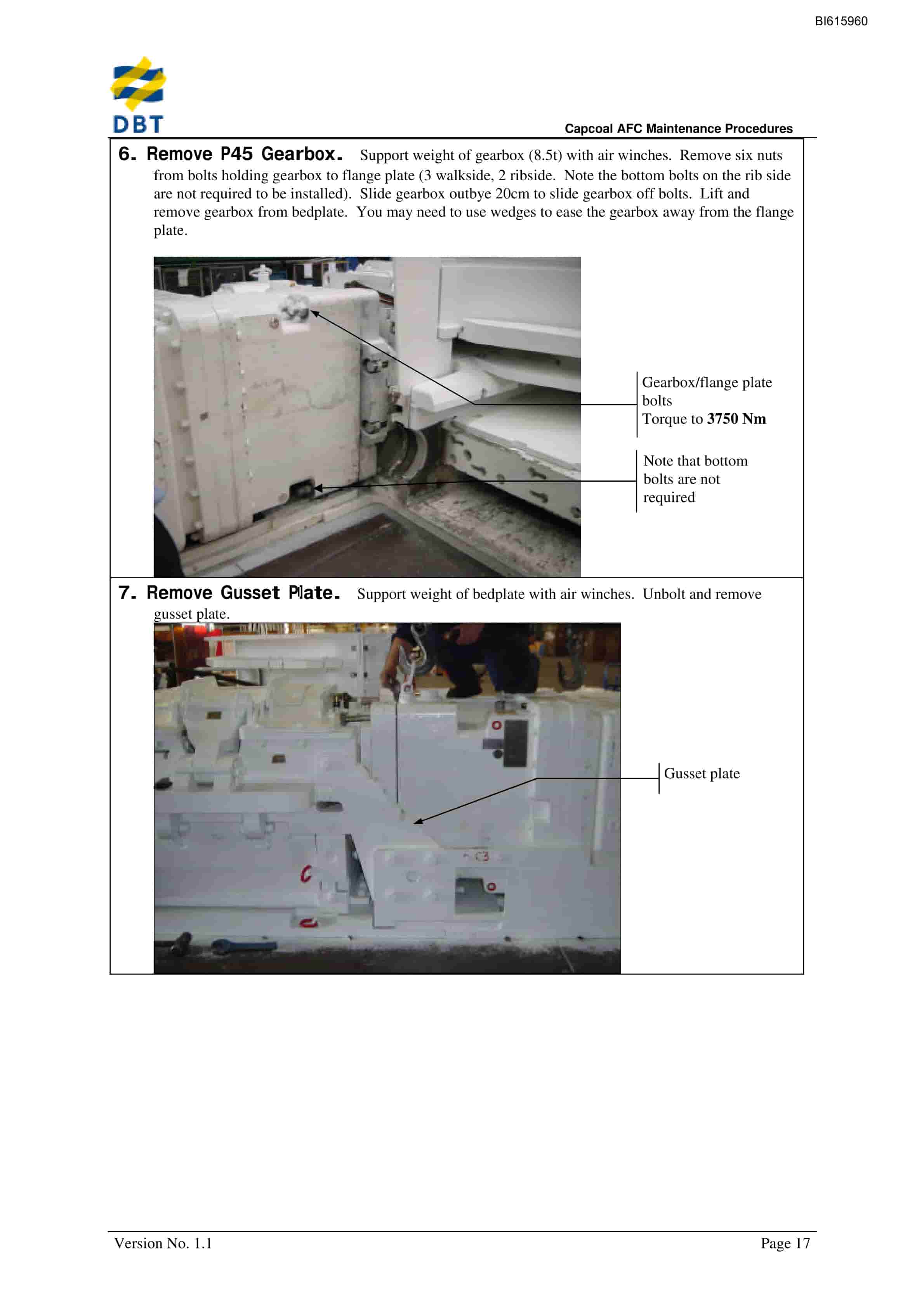 Bucyrus AFC Maintenance Procedures Technical Manual BI615960-4