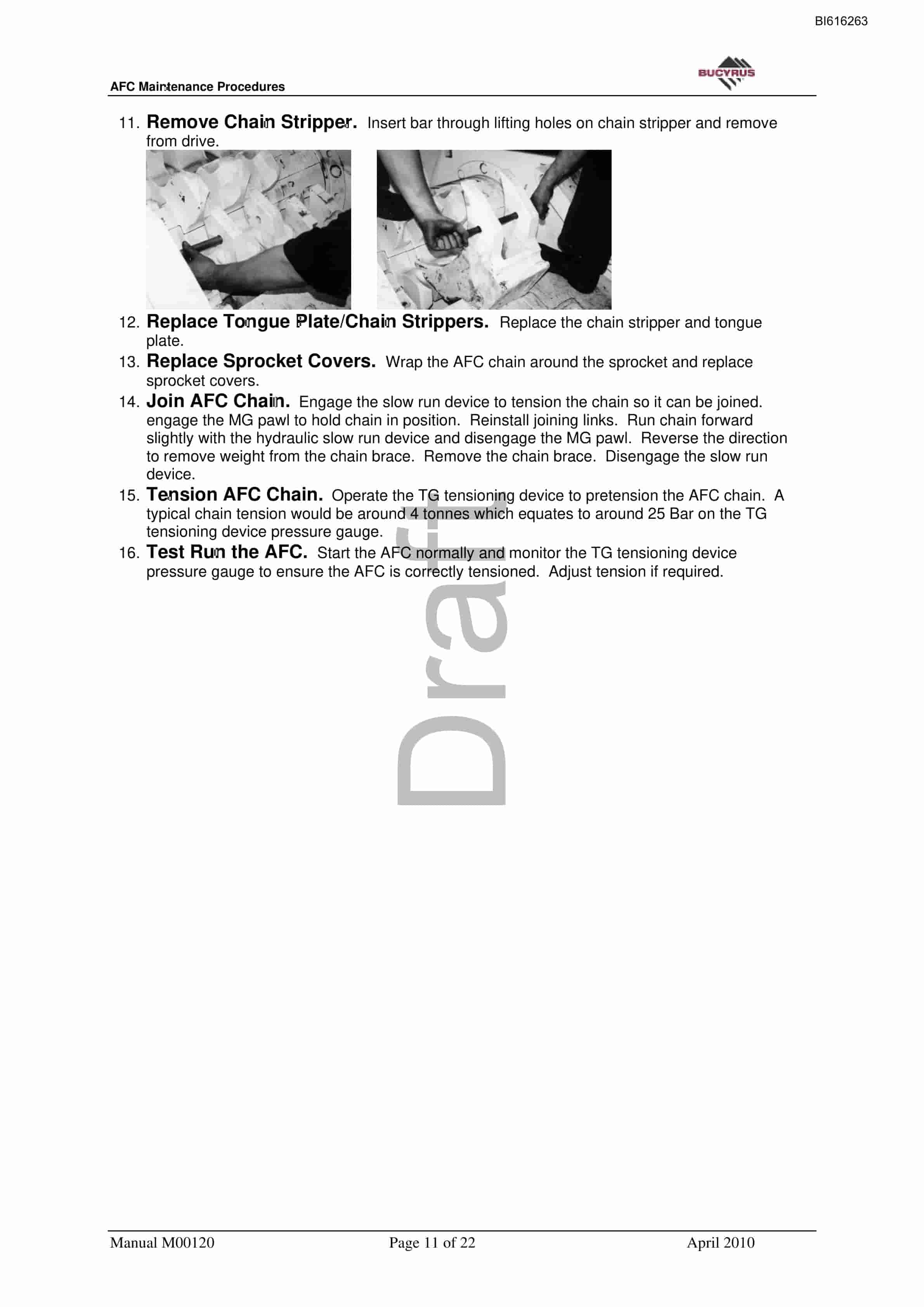 Bucyrus AFC Maintenance Procedures Technical Manual BI616263-2