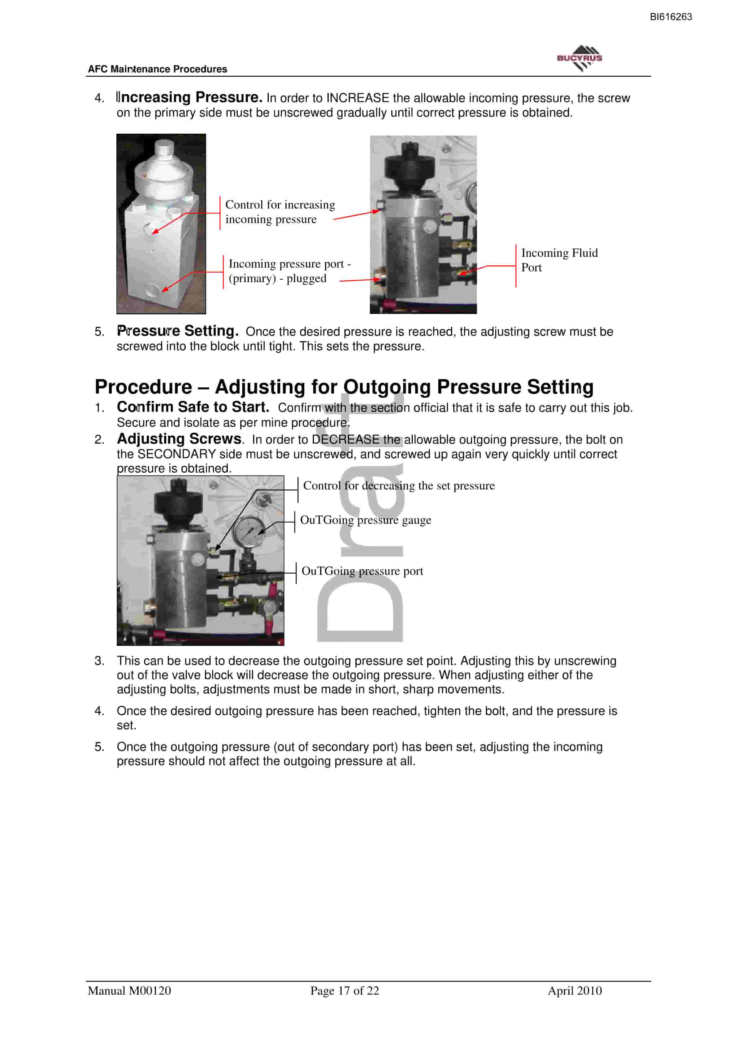 Bucyrus AFC Maintenance Procedures Technical Manual BI616263-4