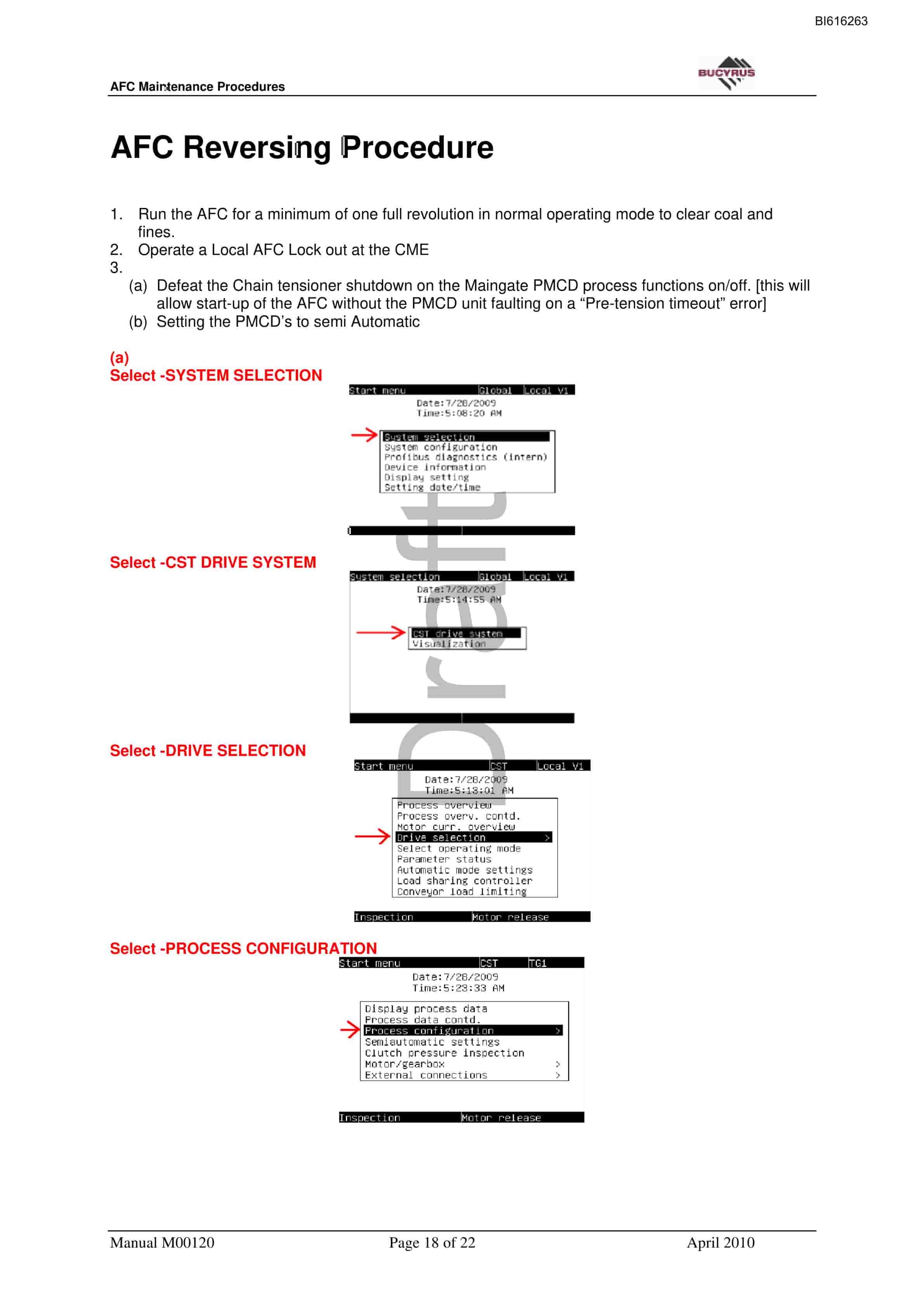 Bucyrus AFC Maintenance Procedures Technical Manual BI616263-5