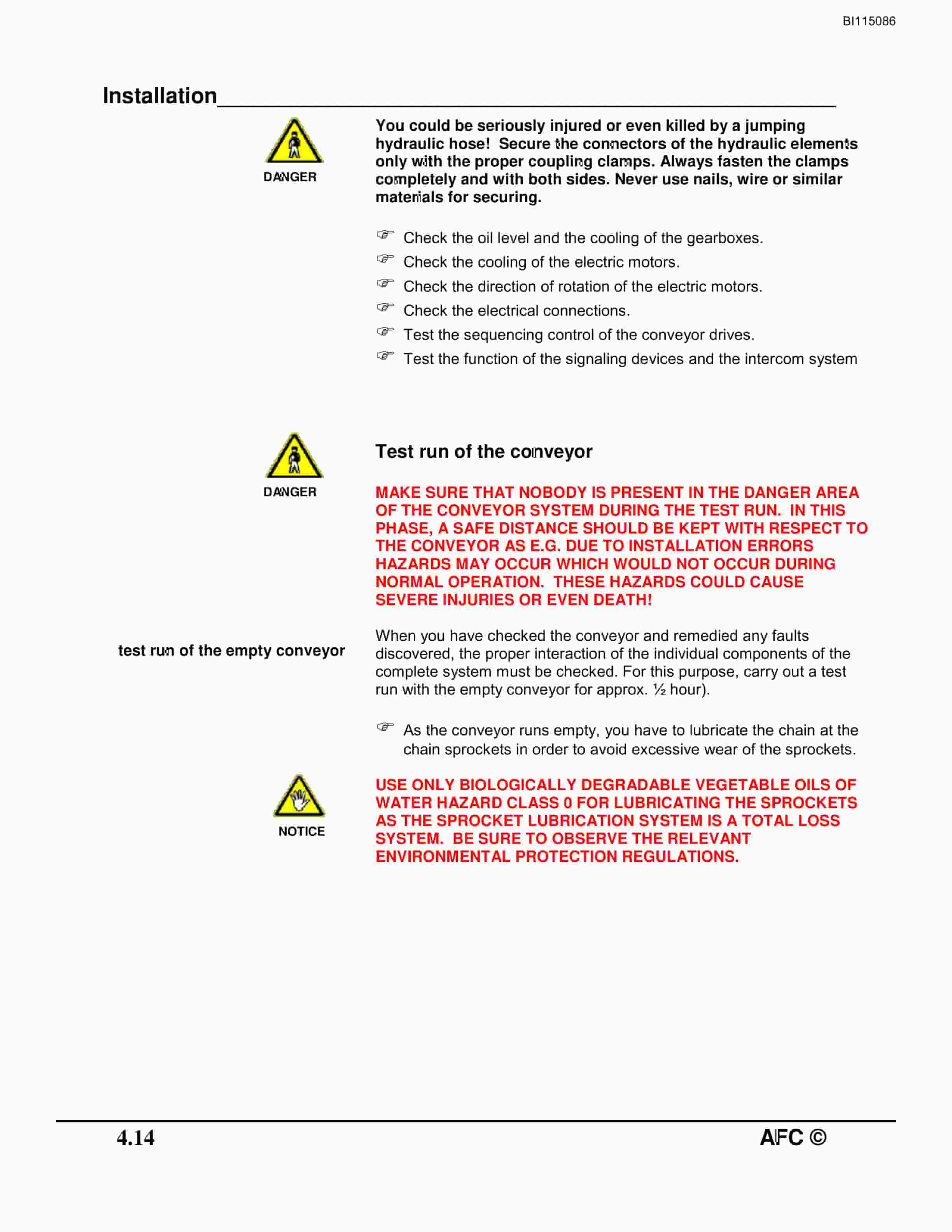 Bucyrus Armored Face Conveyor PF-6-1142 Technical Manual BI115086-3