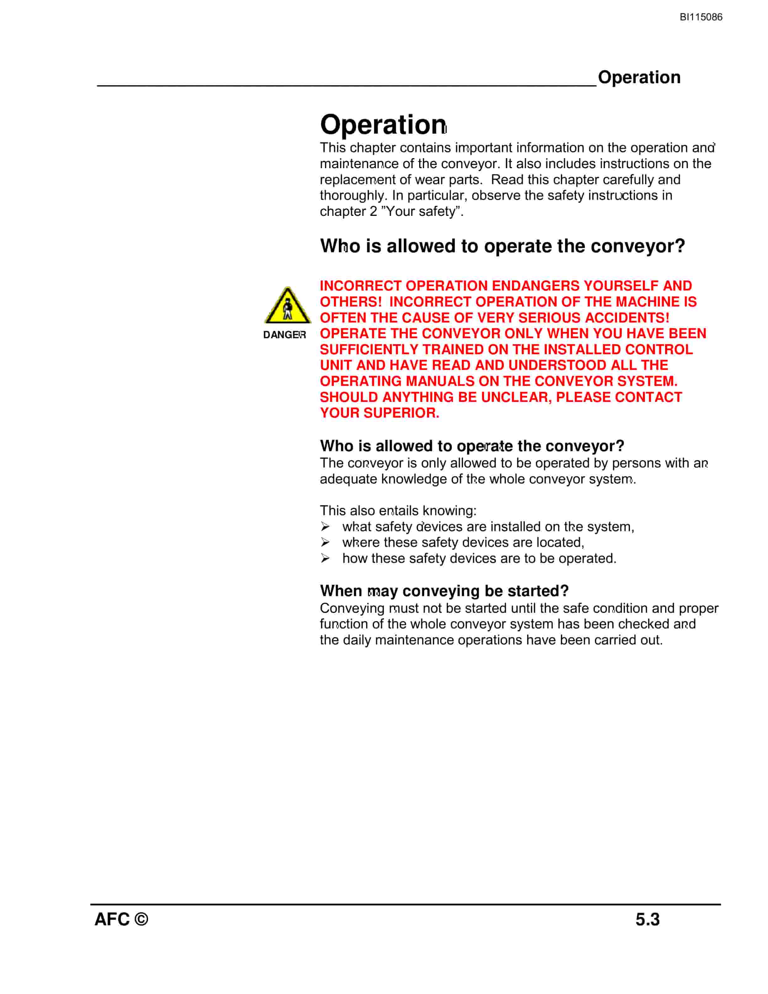 Bucyrus Armored Face Conveyor PF-6-1142 Technical Manual BI115086-4