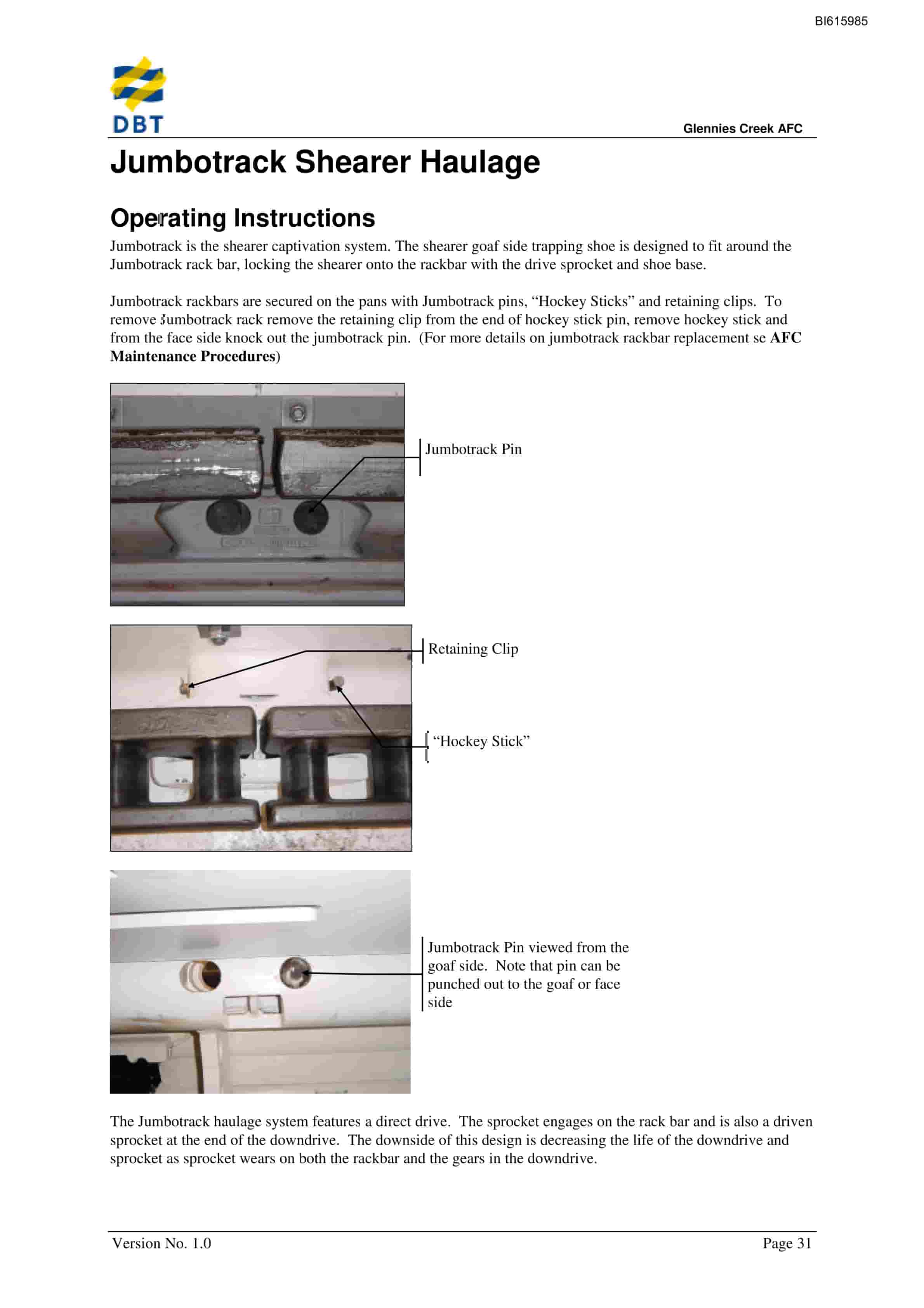 Bucyrus Armoured Face Conveyor Technical Manual BI615985-5