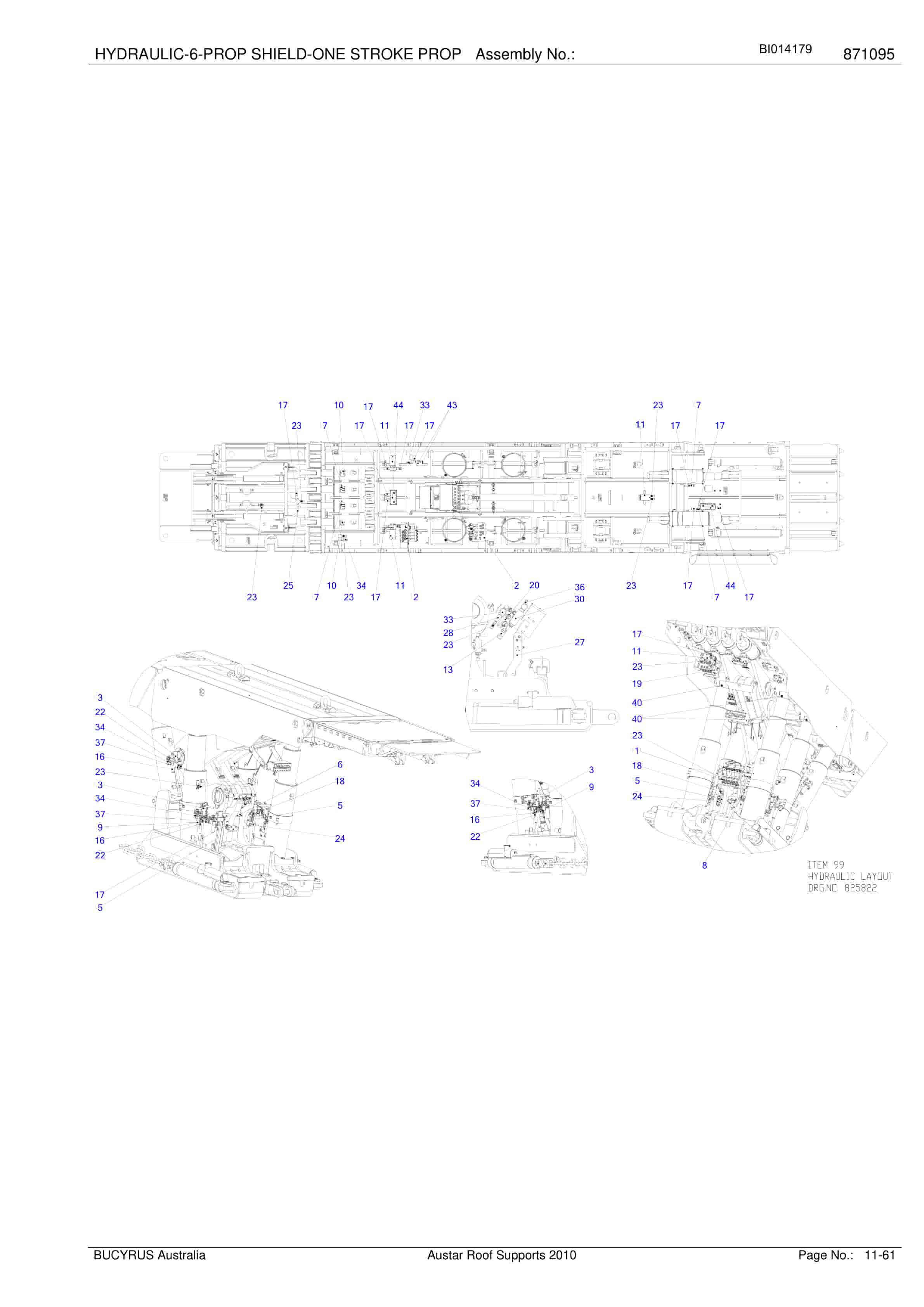 Bucyrus Austar 2010 Face Shields Parts Manual BI014179-5