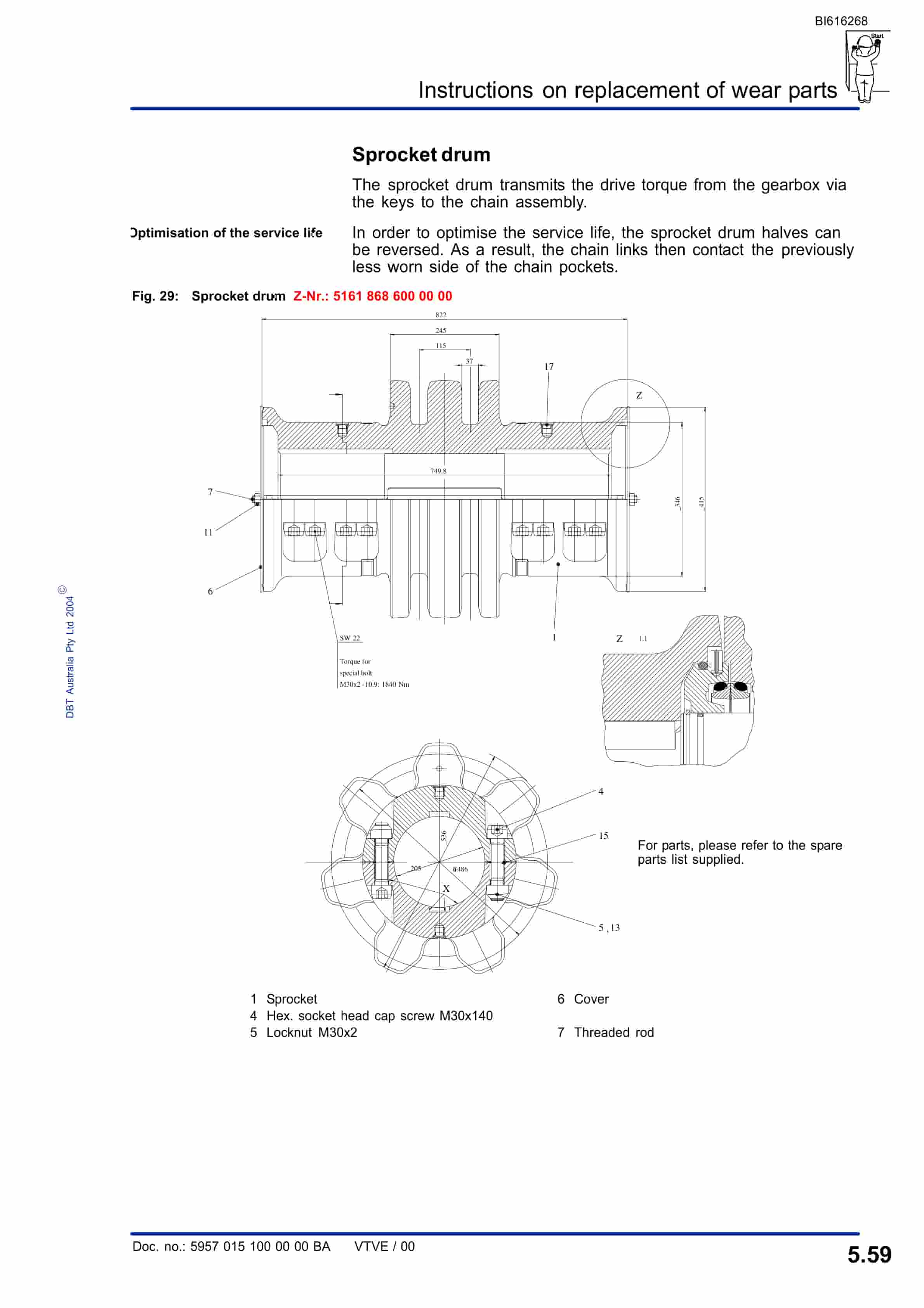 Bucyrus Beam Stage Loader PF4-932 Metropolitan Technical Manual BI616268-5