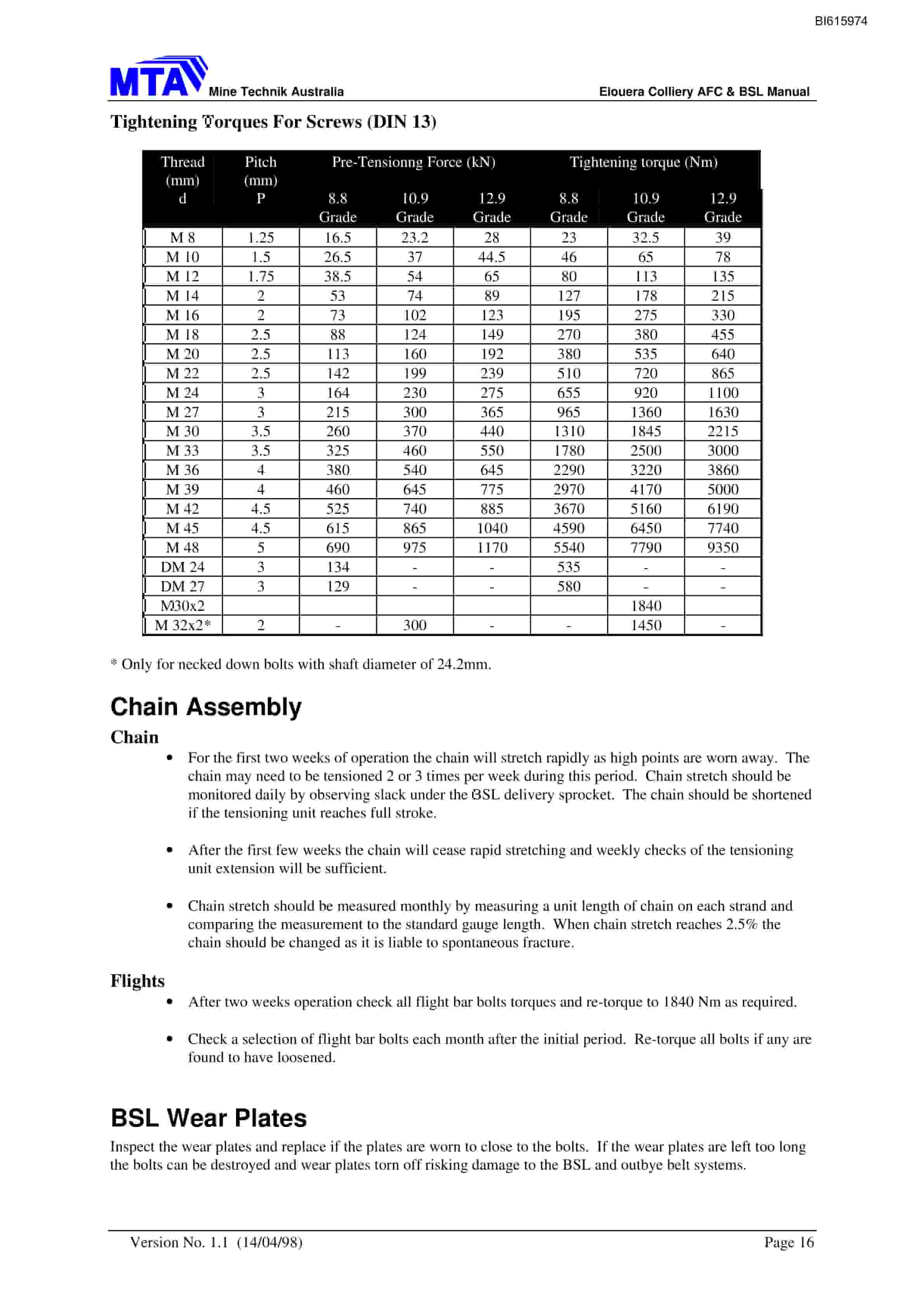 Bucyrus Beam Stage Loader Technical Manual BI615974-5