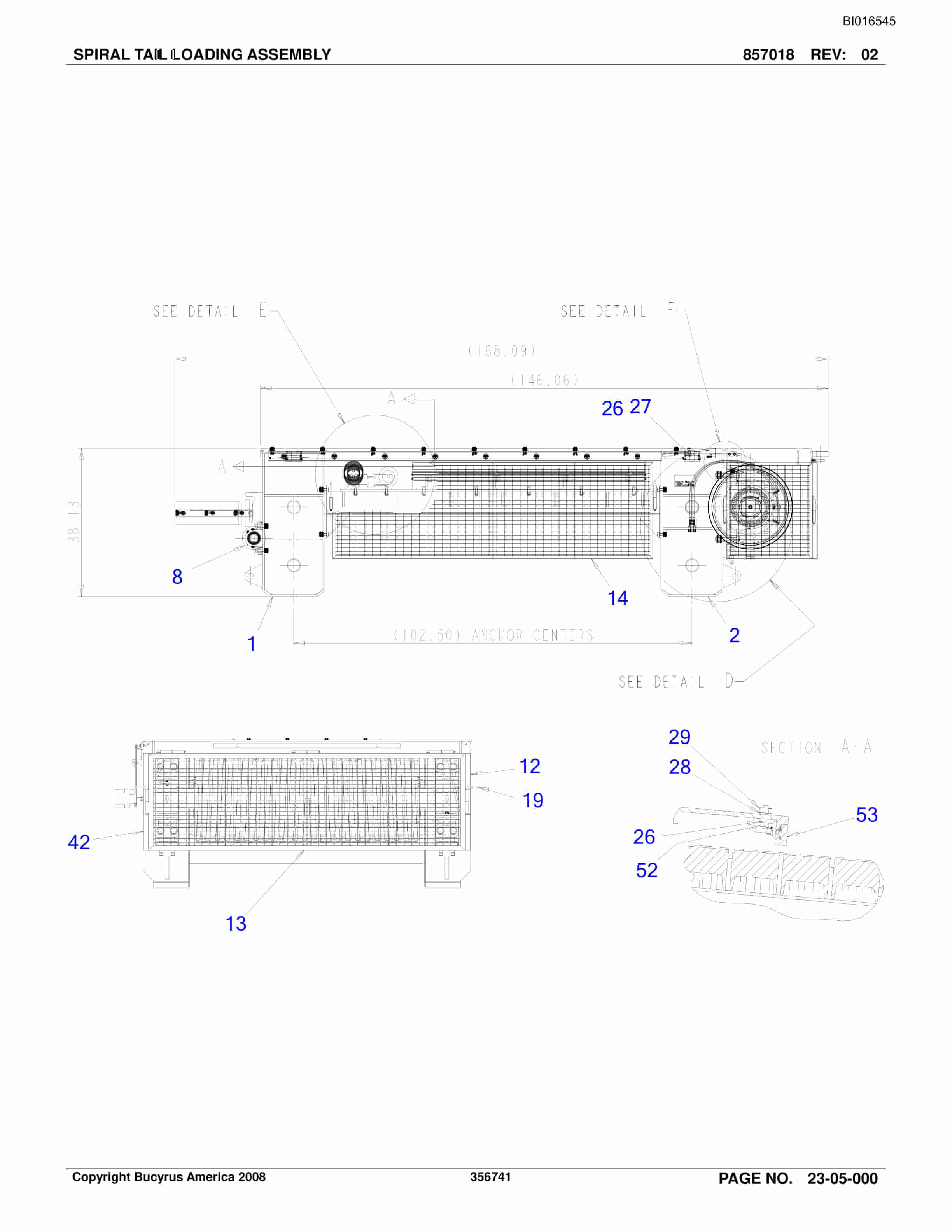 Bucyrus Belt System Parts Catalog BI016545-3