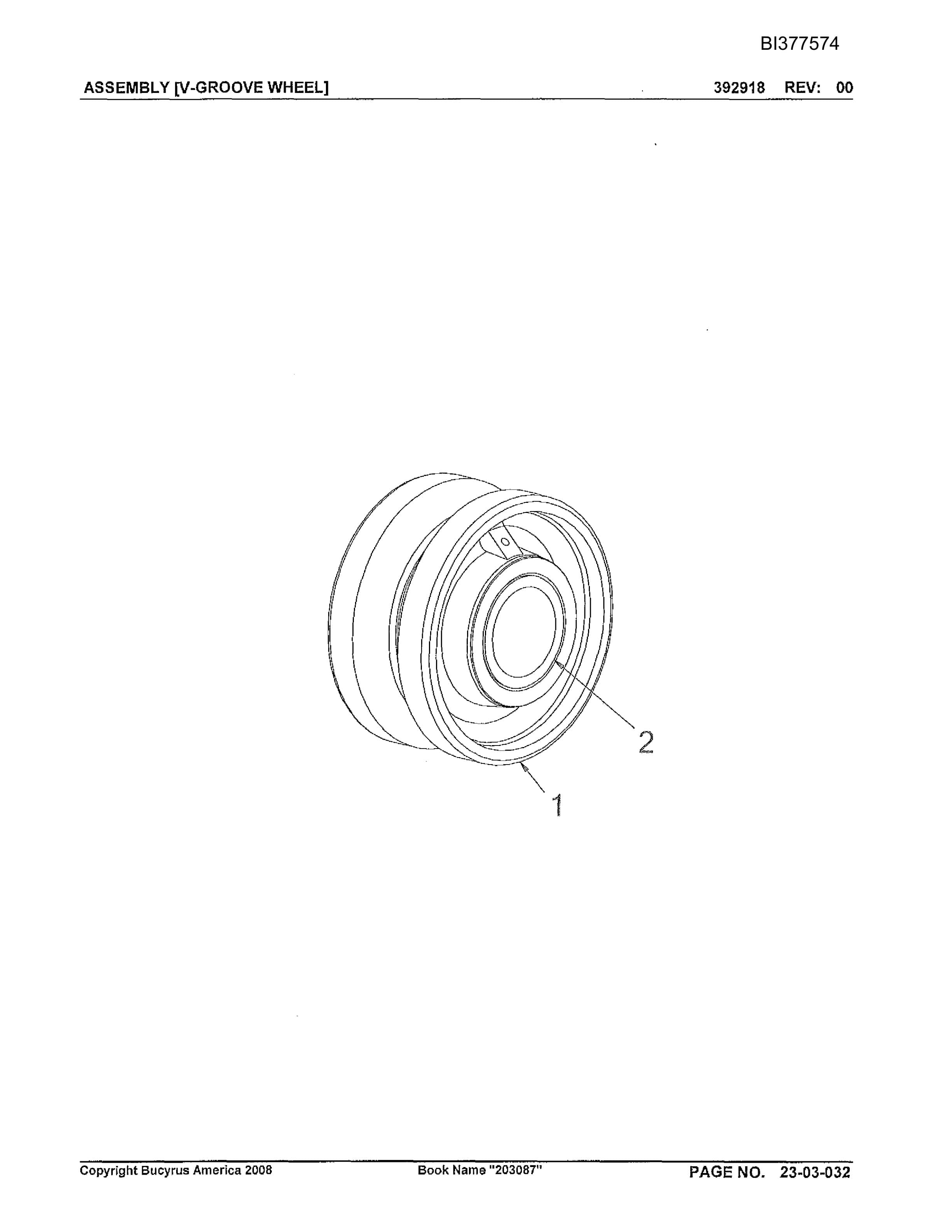 Bucyrus Belt System Parts Catalog BI377574-2