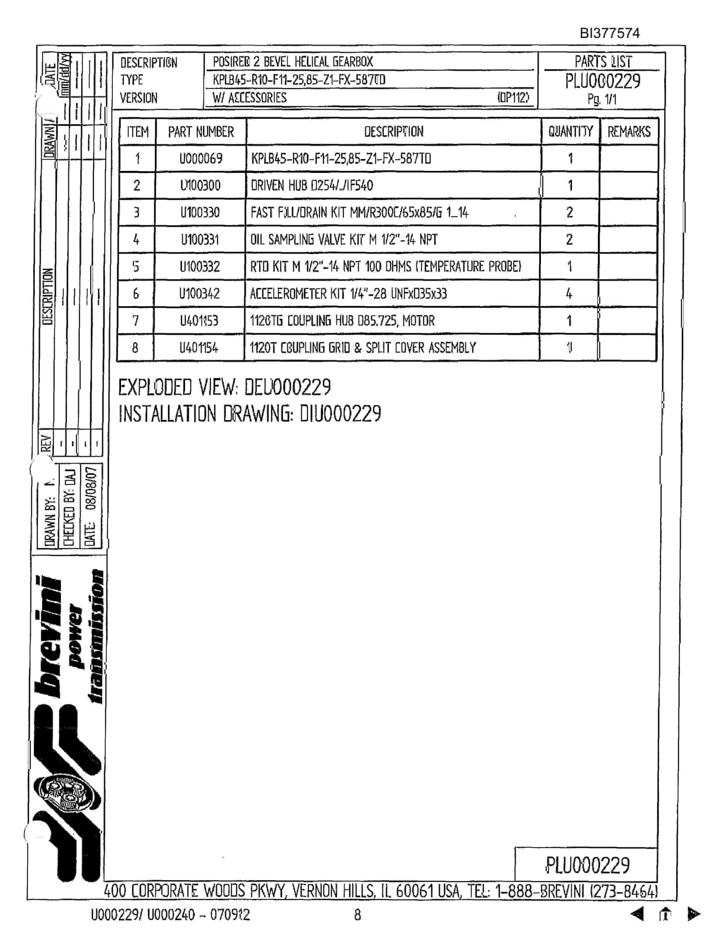 Bucyrus Belt System Parts Catalog BI377574-4