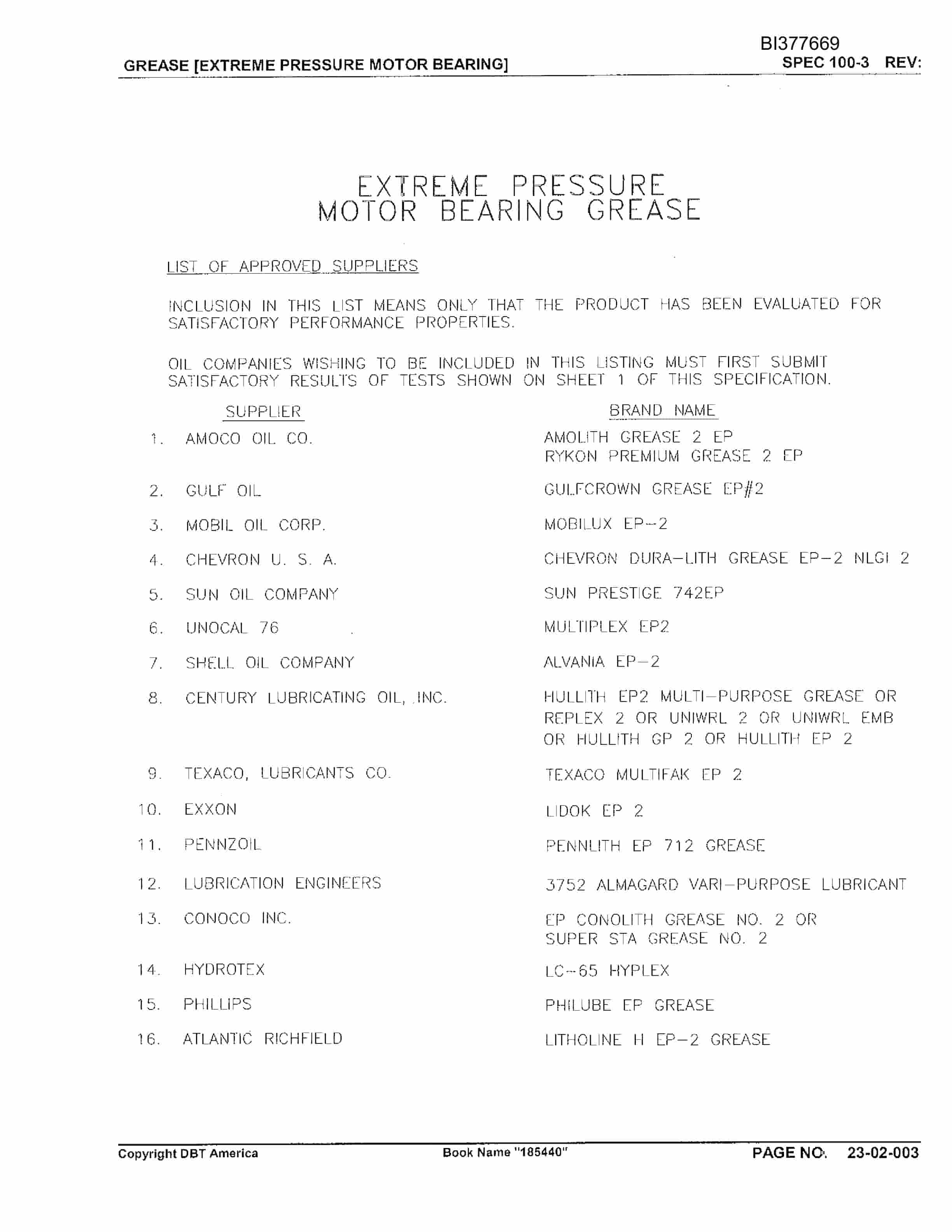 Bucyrus Belt System Parts Catalog BI377669-2