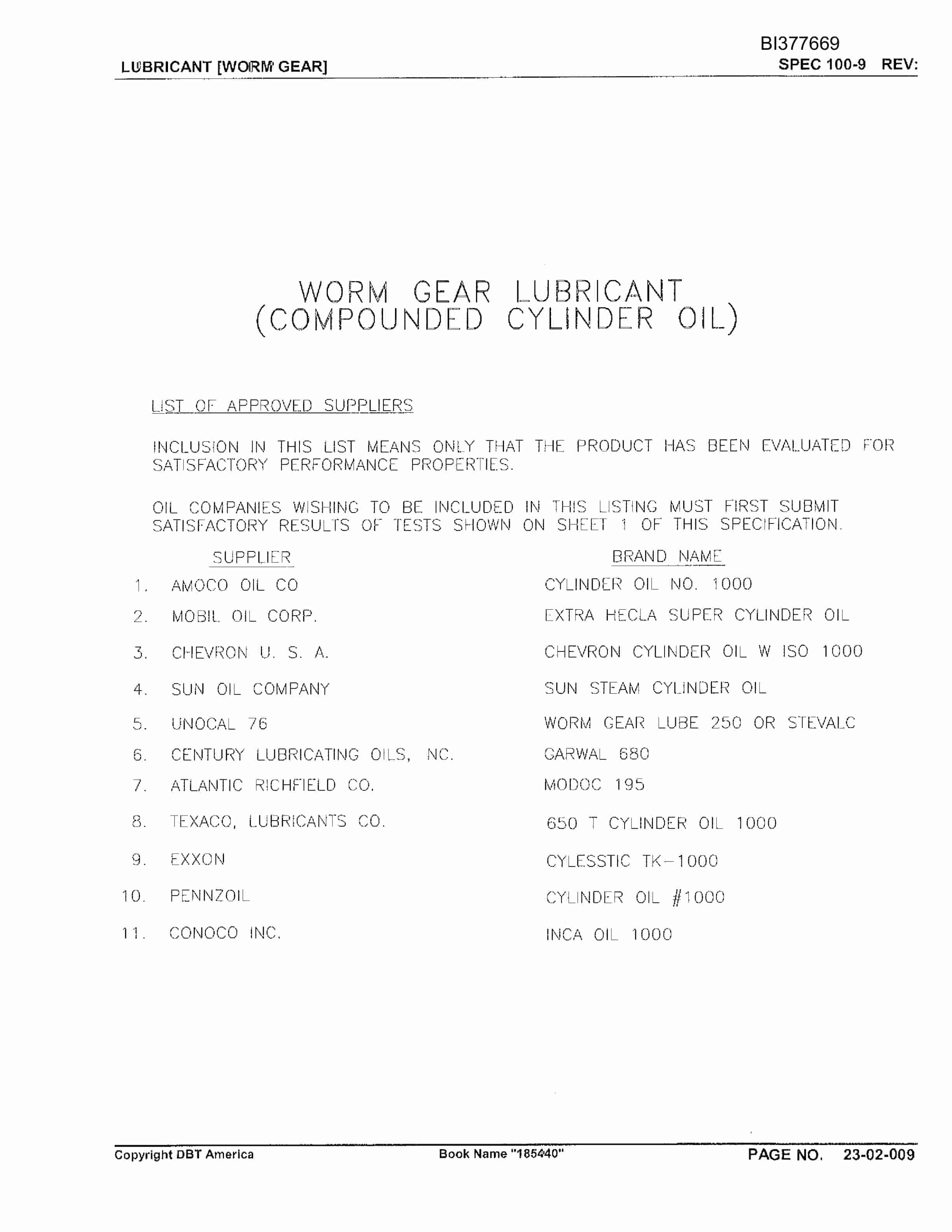 Bucyrus Belt System Parts Catalog BI377669-5