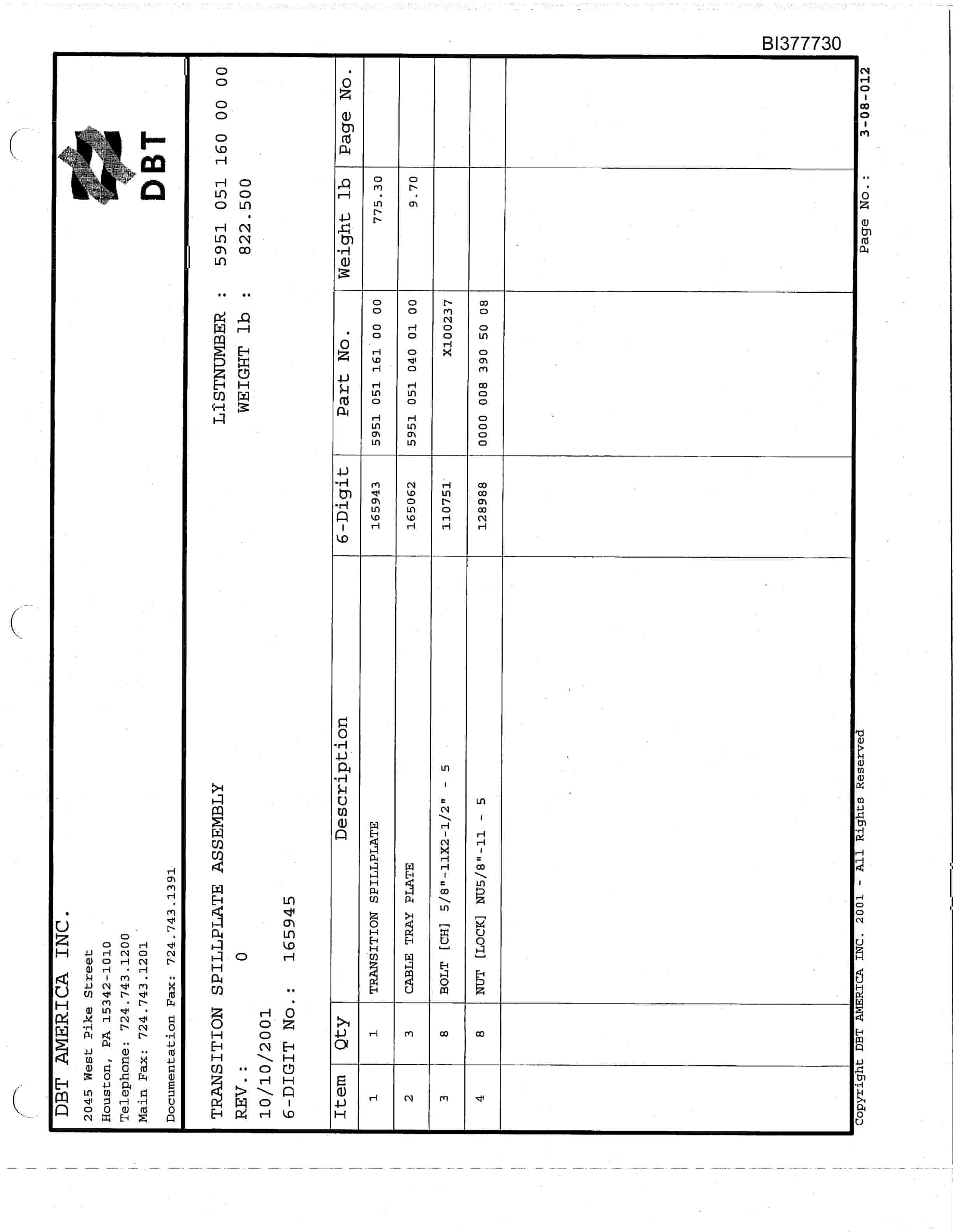Bucyrus Bowie Resources Mine Parts Catalog BI377730-2