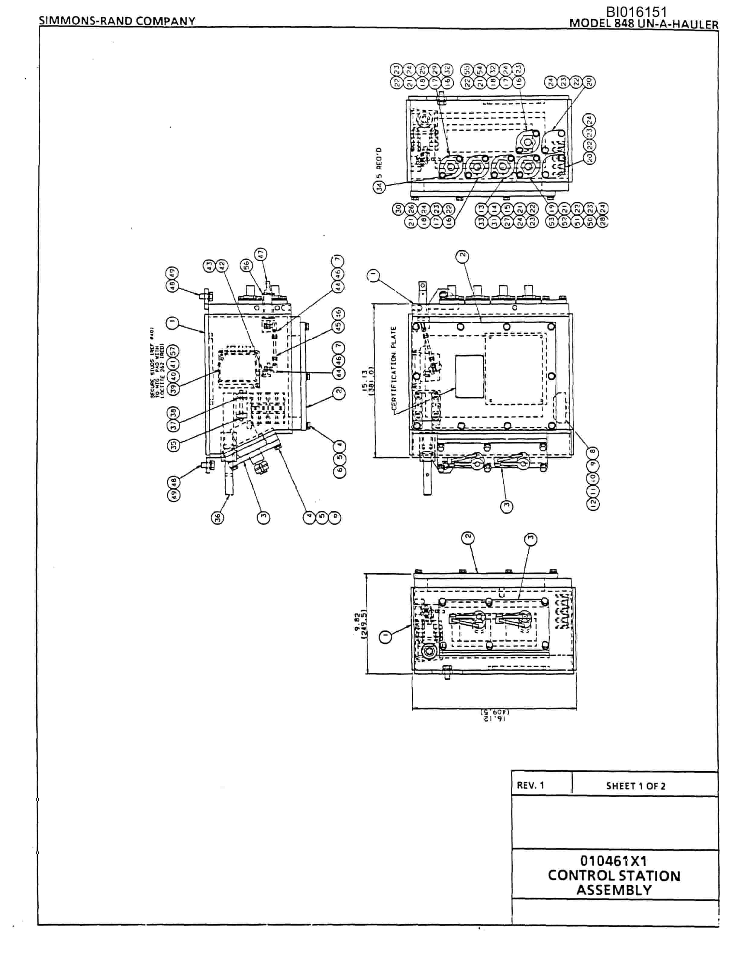Bucyrus CH818 Parts Catalog BI016151-2