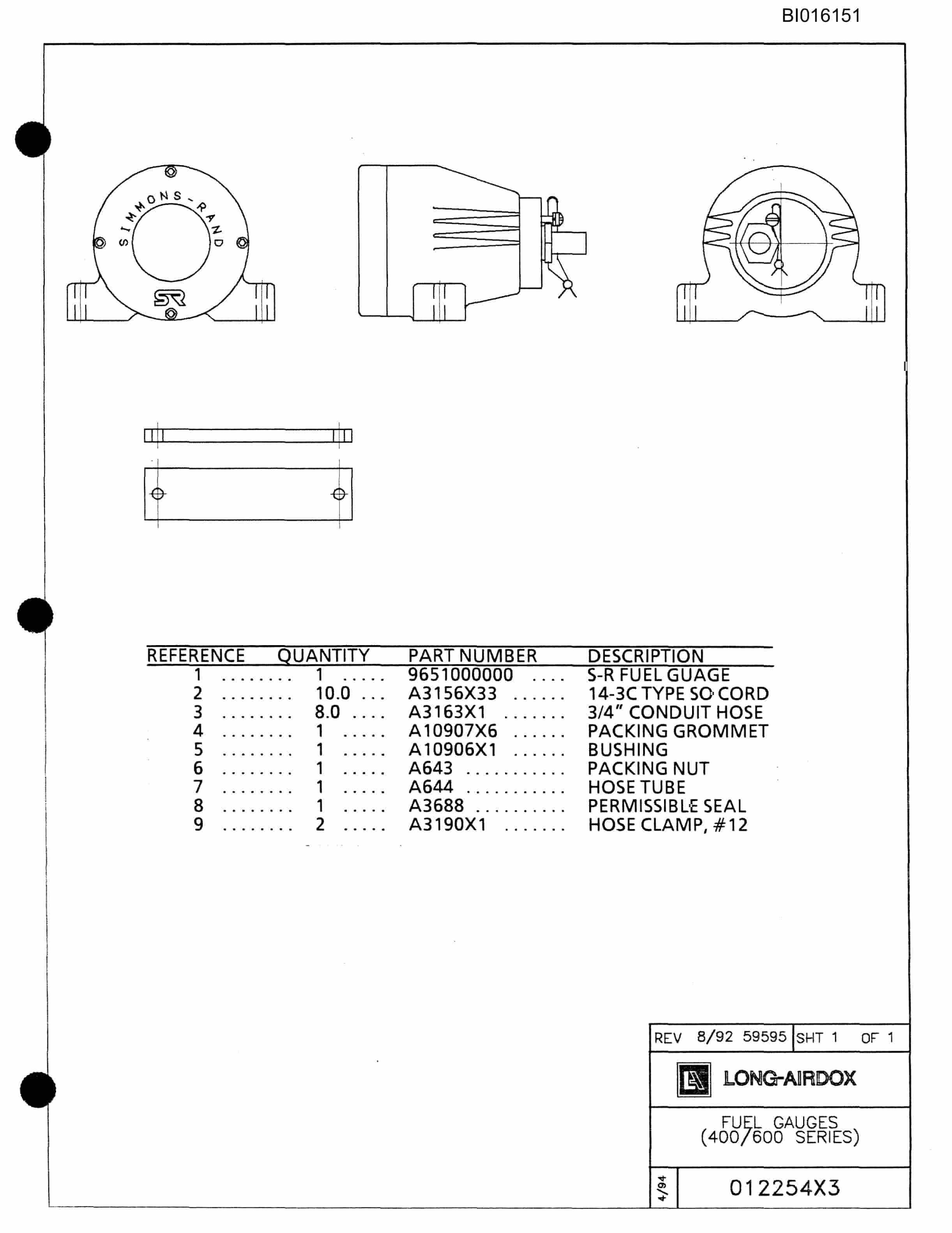 Bucyrus CH818 Parts Catalog BI016151-3