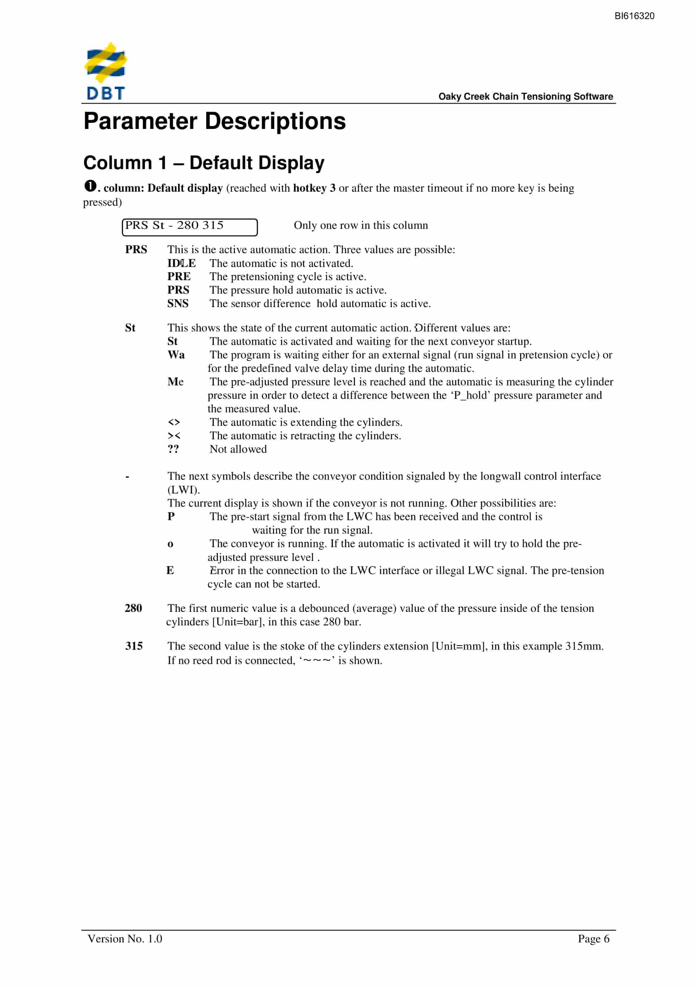 Bucyrus Chain Tensioning Software V6.14e-u Technical Manual BI616320-2