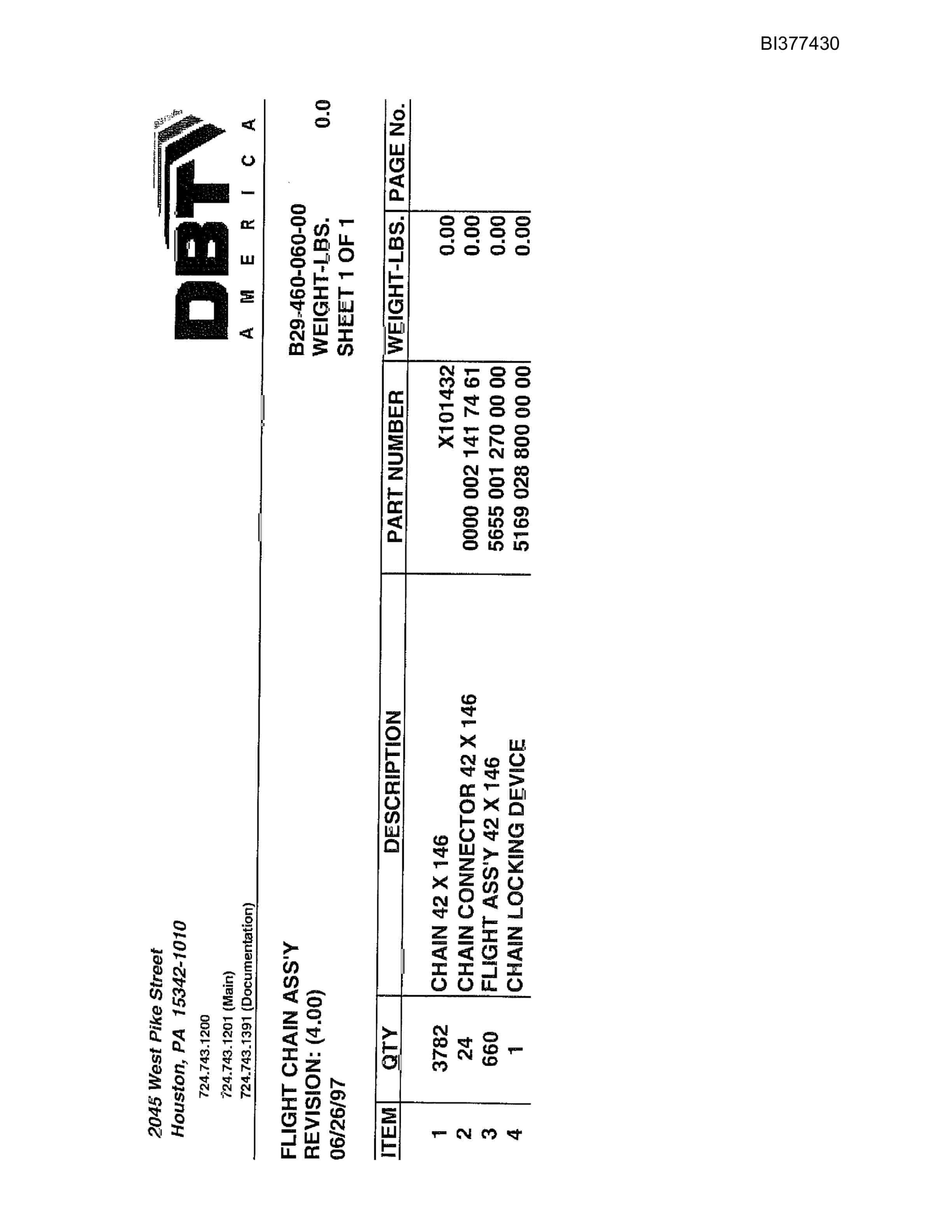 Bucyrus CM210 Miner Parts Catalog BI377430-3