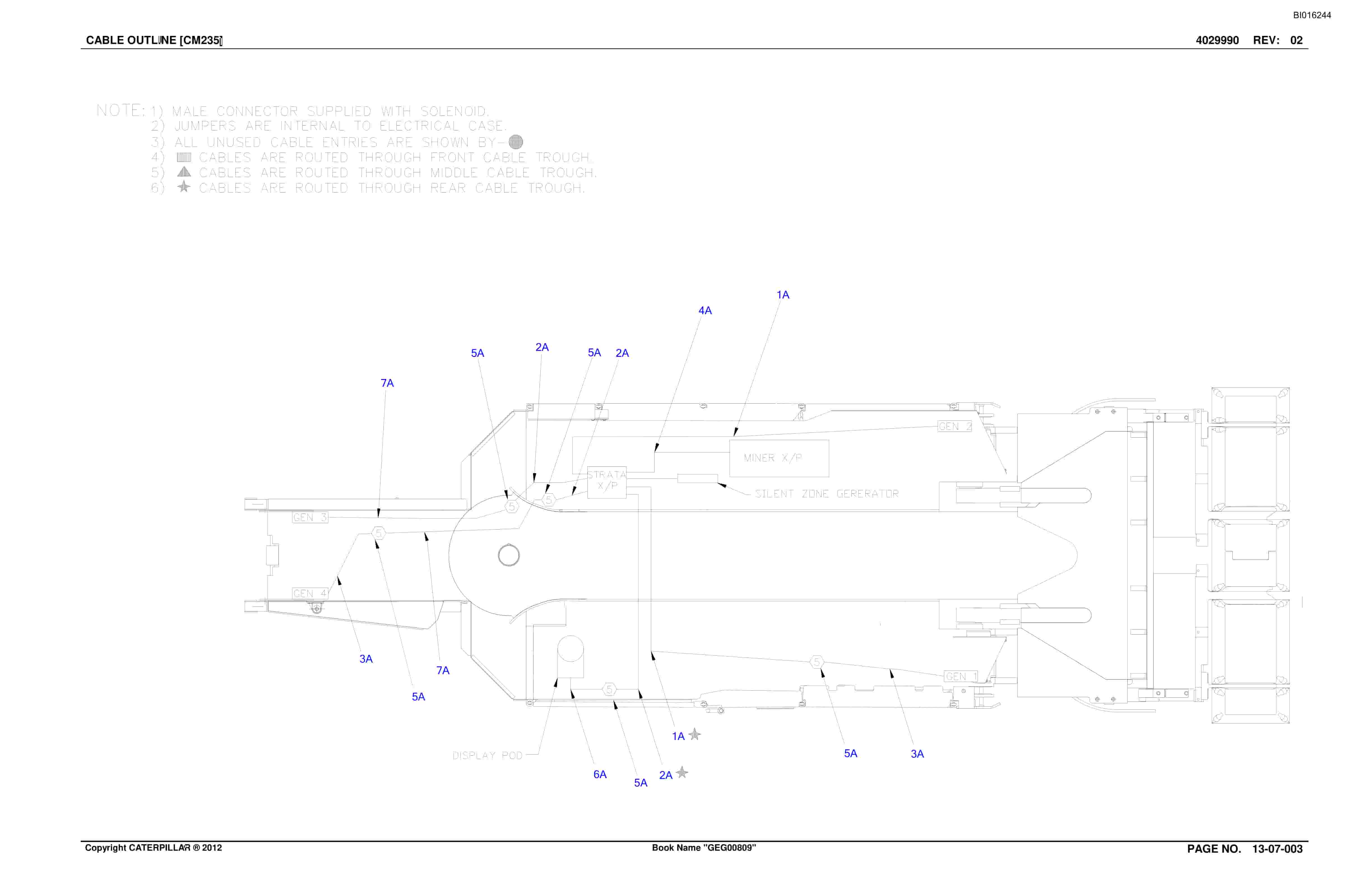 Bucyrus CM235 Continuous Miner Parts Catalog BI016244-3